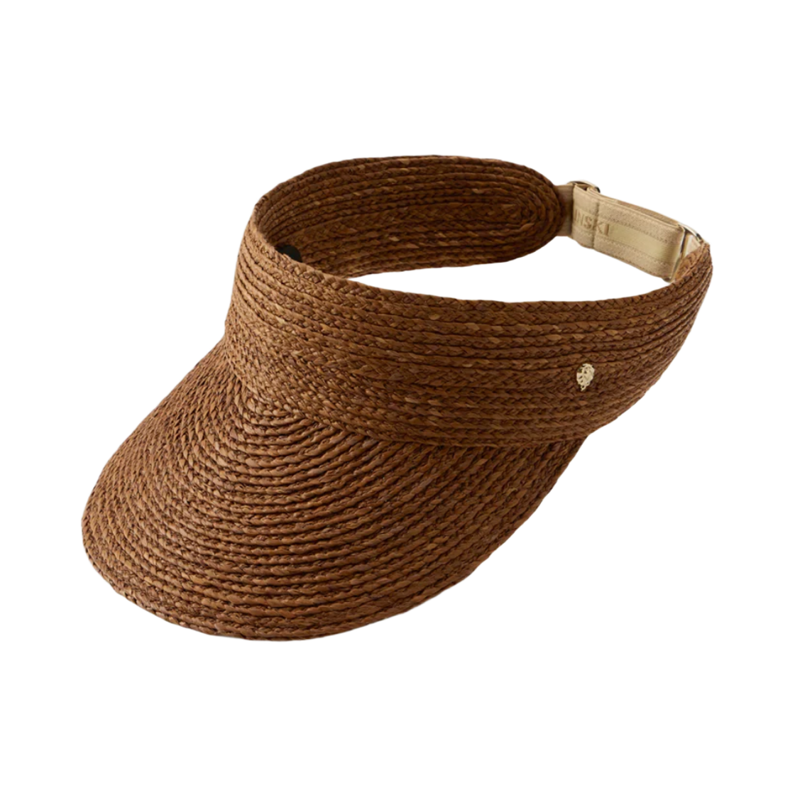 HAT52380 (W) Helen Kaminski Kenna Raffia Braid Visor Nutshell