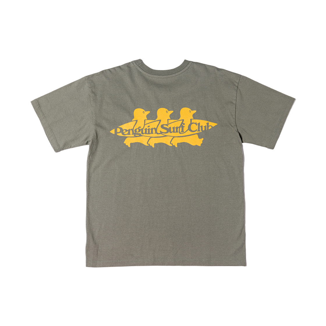 빅웨이브 컬렉티브 팽귄 서프 클럽 반팔 티셔츠 올리브(BIGWAVE COLLECTIVE Penuin Surf Club Tee Olive)