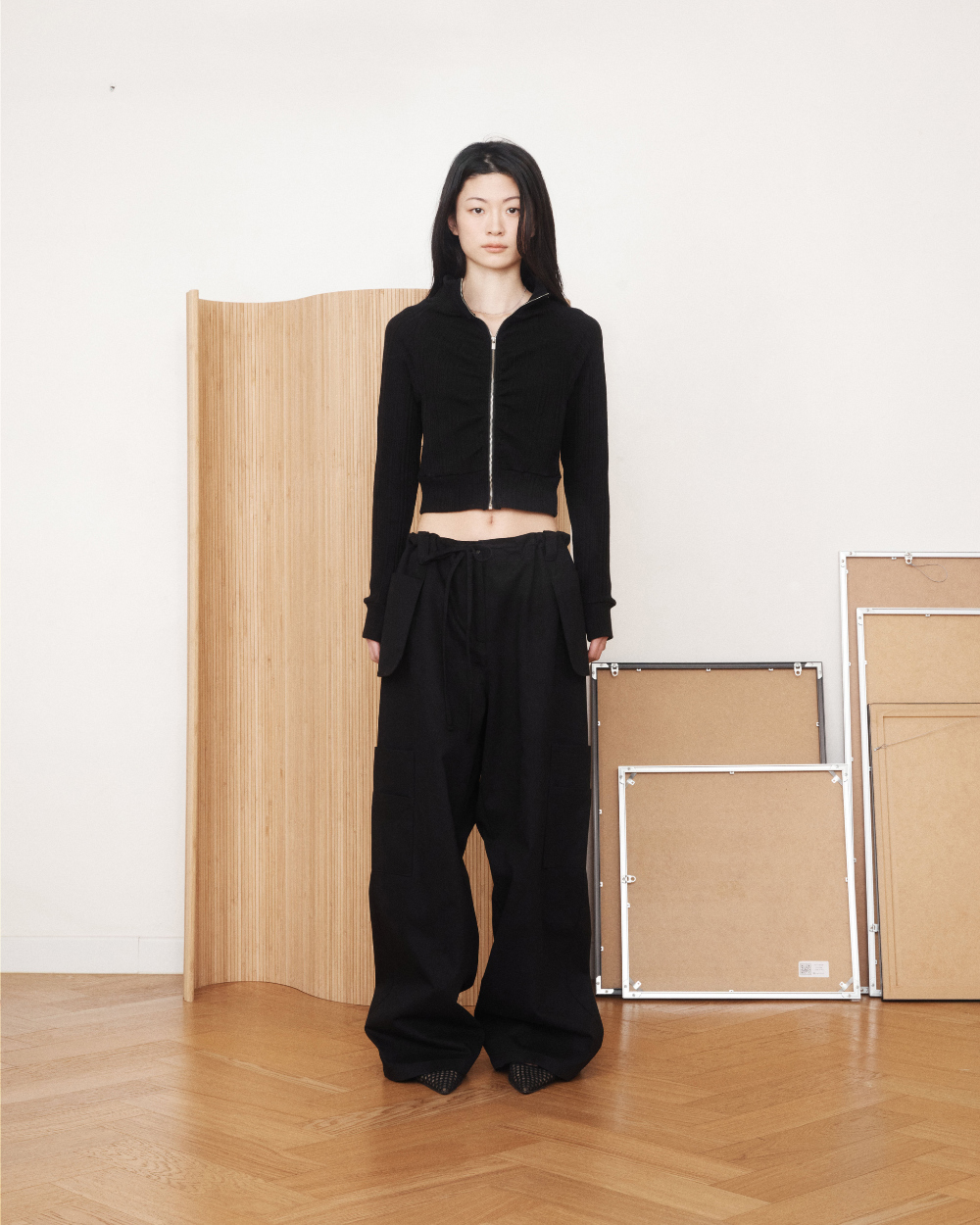 미와이후 아웃사이드 카고 팬츠 블랙(Miyhoo Outside Wide Cargo Pants Black) - 3