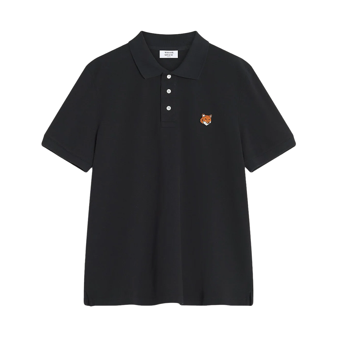 [25% 쿠폰] 메종 키츠네 폭스 헤드 레귤러 폴로 블랙([25% 쿠폰] Maison Kitsune Fox Head Regular Polo Black) - 1