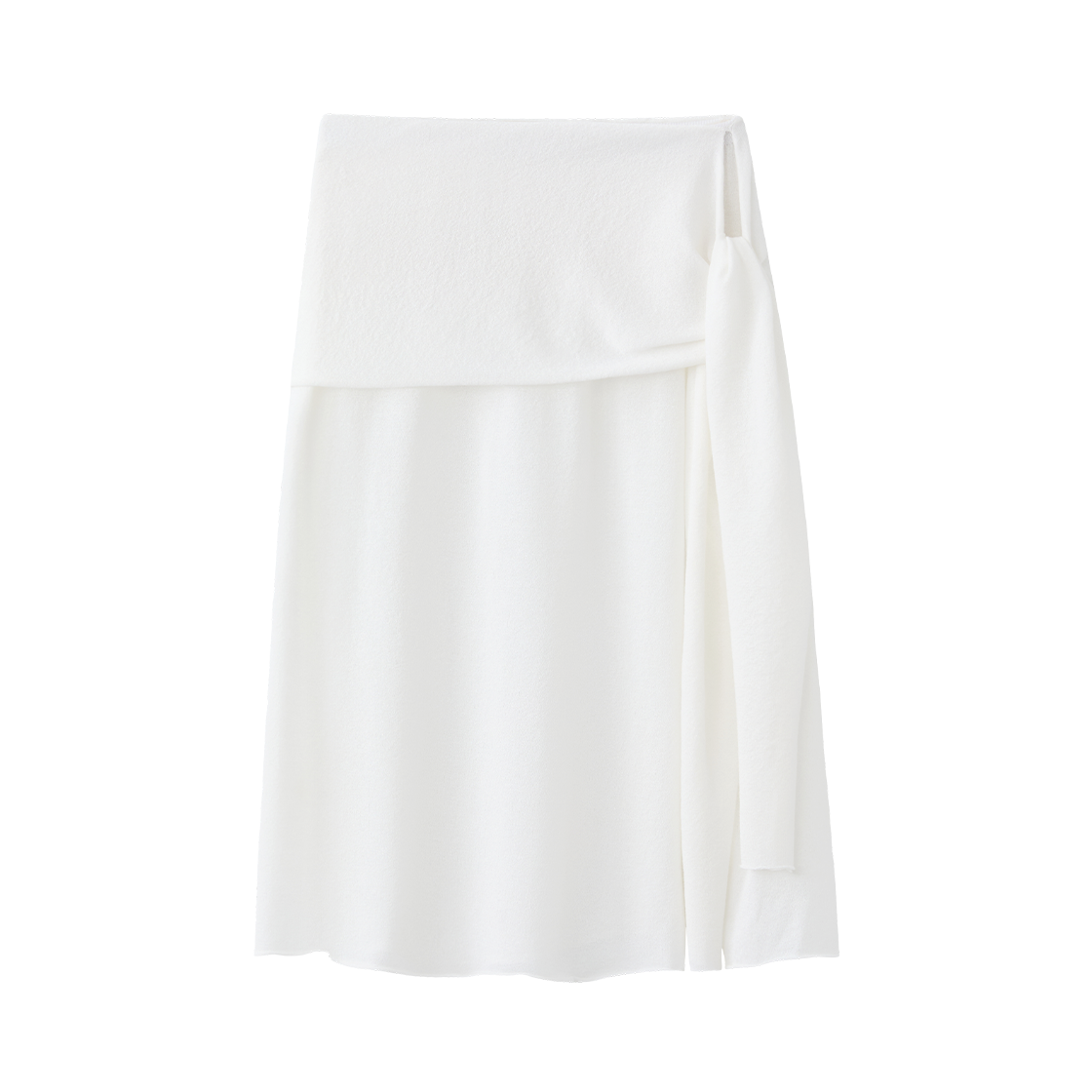 (W) 수아레 우먼 텐셀 레이어드 니트 스커트 아이보리((W) Suare Women Tencel Layered Knit Skirt Ivory)