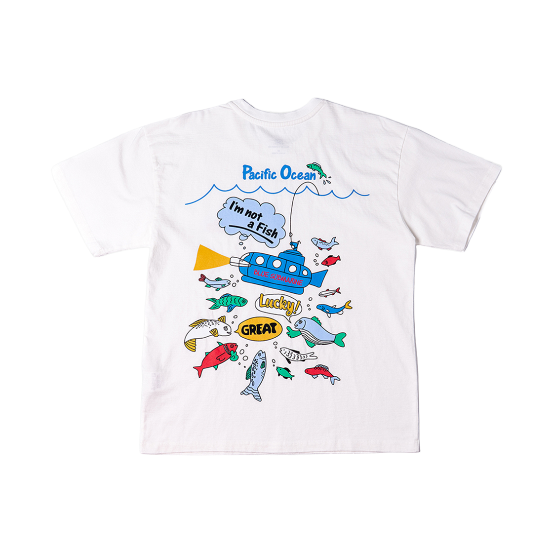 빅웨이브 컬렉티브 아임 낫 피쉬 반팔 티셔츠 오프 화이트(BIGWAVE COLLECTIVE I'M Not A Fish Tee Off White)