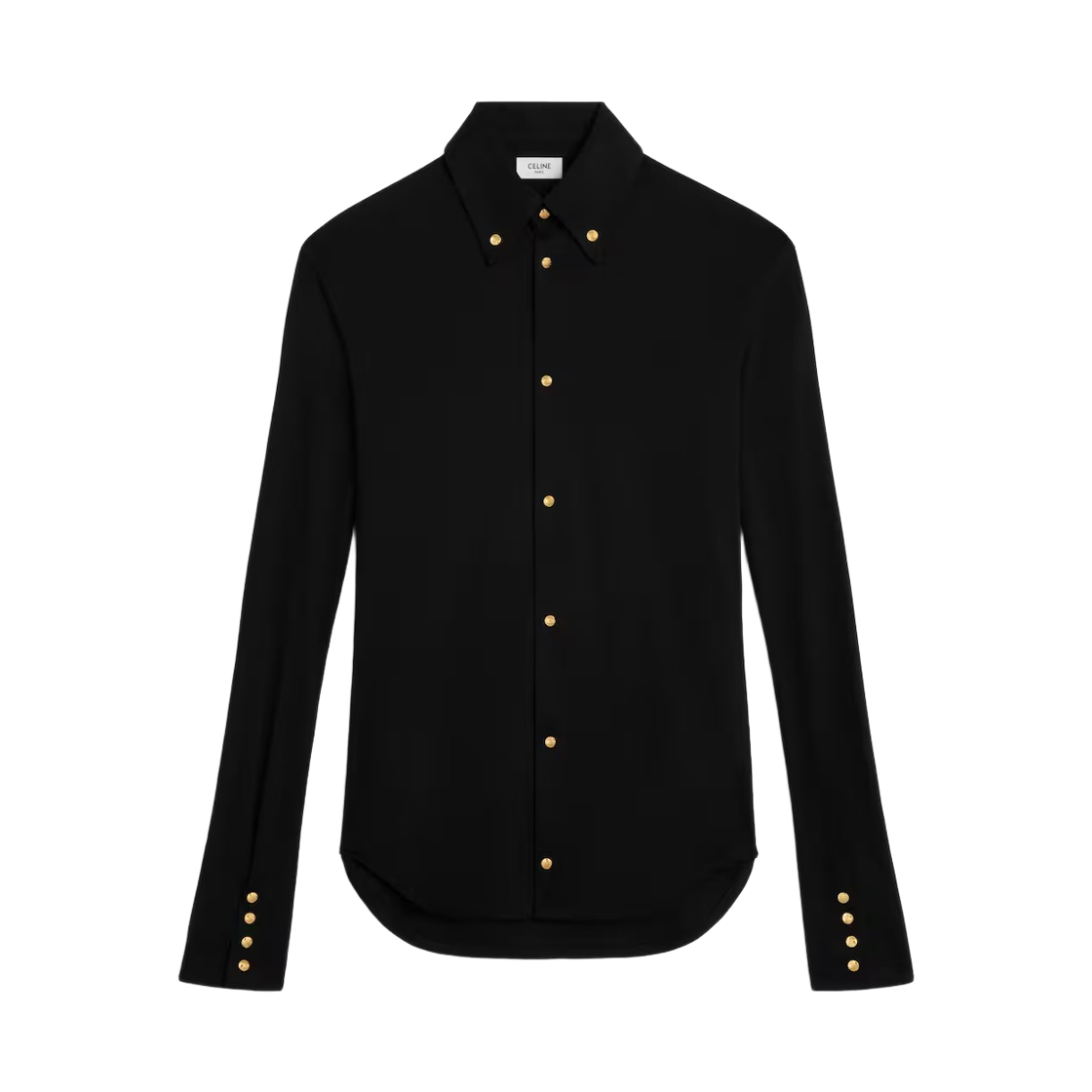 (W) 셀린느 코튼 저지 셔츠 블랙((W) Celine Cotton Jersey Shirt Black)