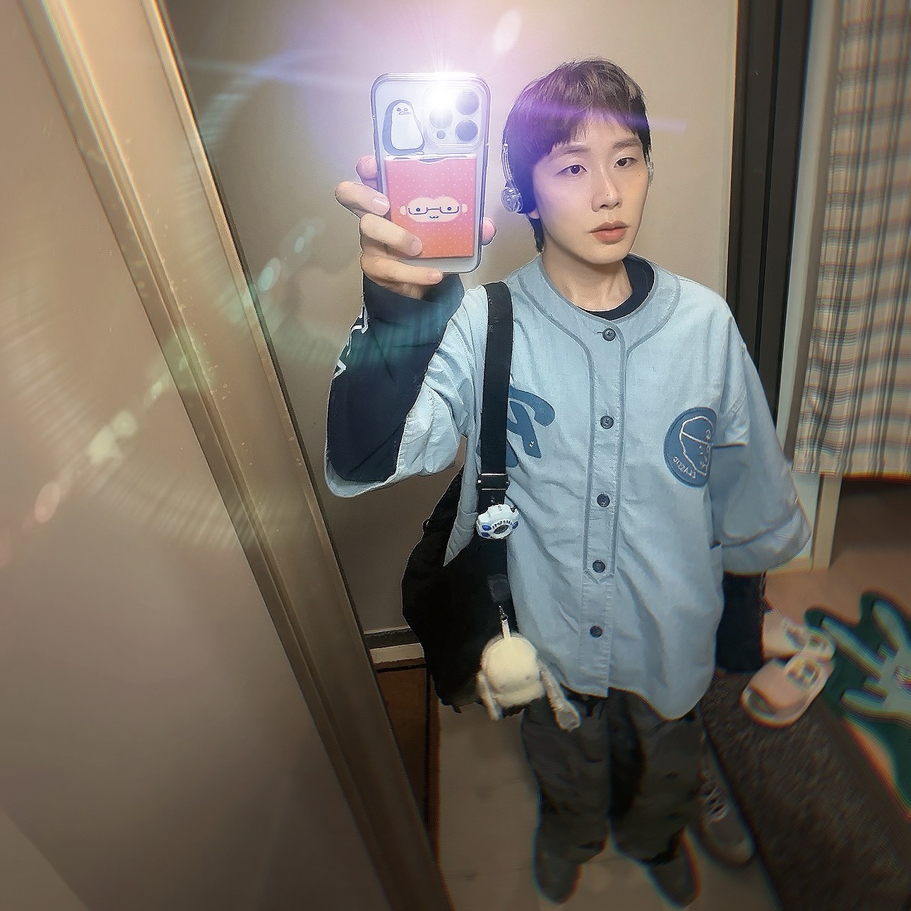 Lemaire WR Nylon Canvas Large Soft Game Bag Dark Chocolate, Palace Kawaii Raglan Longsleeve Grey Marl - 25FW 착용 스타일