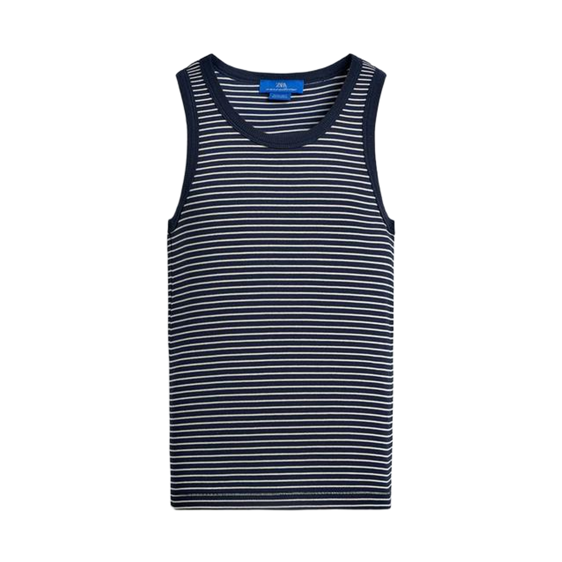 0722/399/044 Zara x Aaron Levine Striped Jacquard Tank Top Blue White