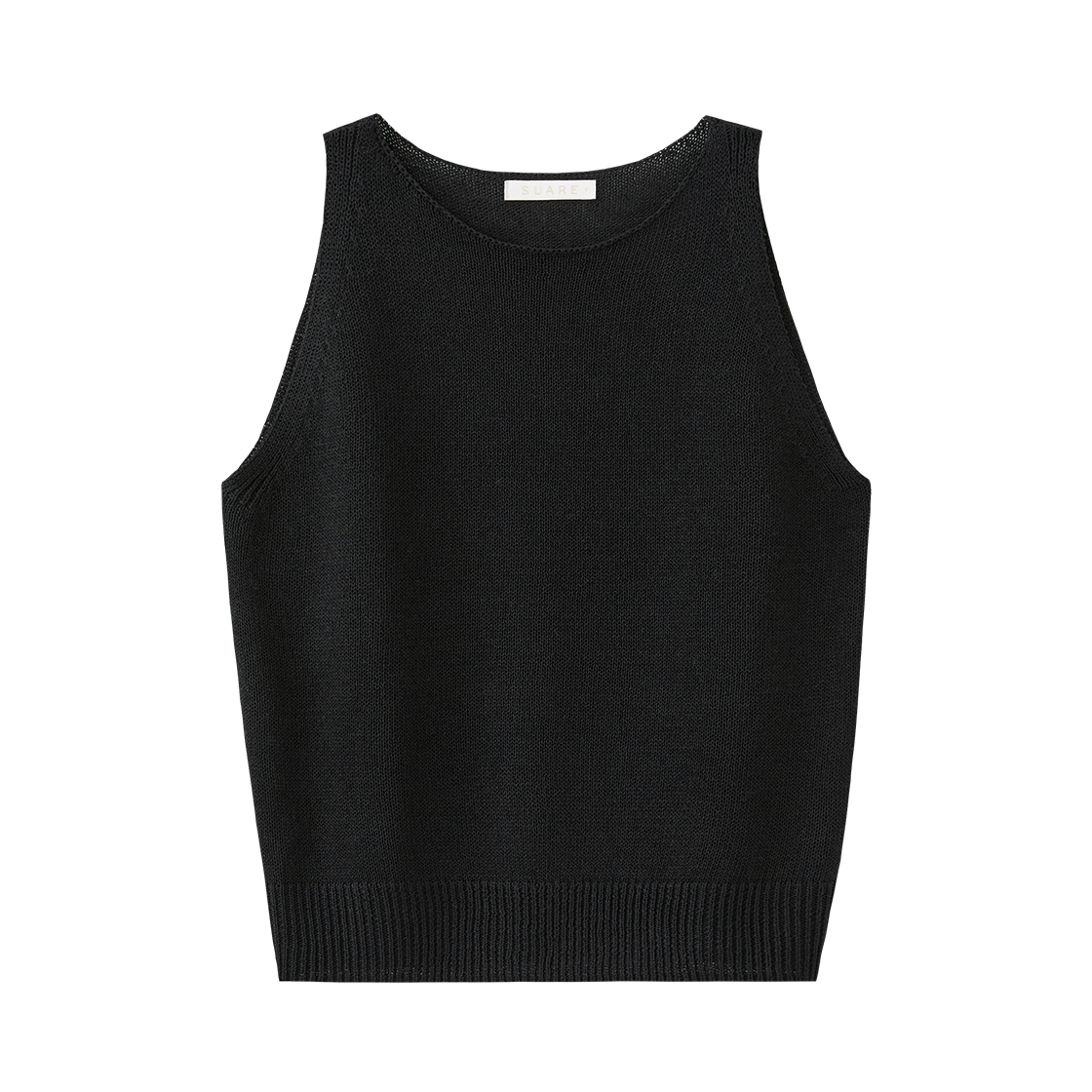 SBF2KS01WBK (W) Suare Women Linen Crop Sleeveless Knit Black