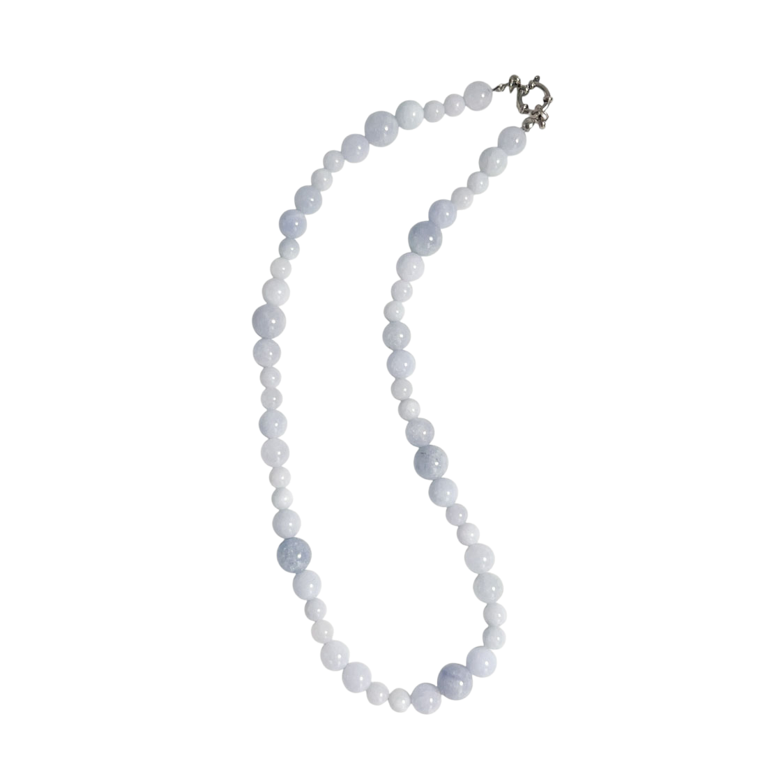18N0004 OBJET213 Bluelace agate bubble necklace
