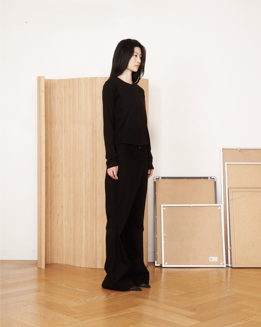 미와이후 사이드 슬릿 롱 슬리브 블랙(Miyhoo Side Slit Long Sleeve Black) - 4