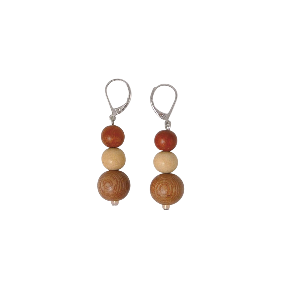 18E0005 OBJET213 Bubble Bali Mood Wood Earrings