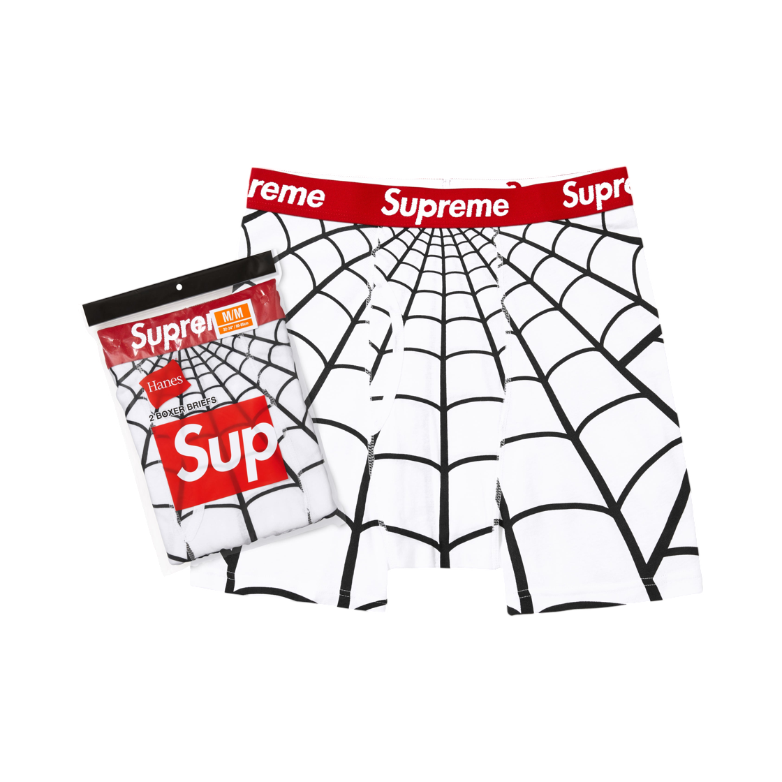 슈프림 x 헤인즈 스파이더맨 박서 브리프 화이트 (2개입) - 26SS(Supreme x Hanes Spider-Man Boxer Briefs White (2 Pack) - 26SS)