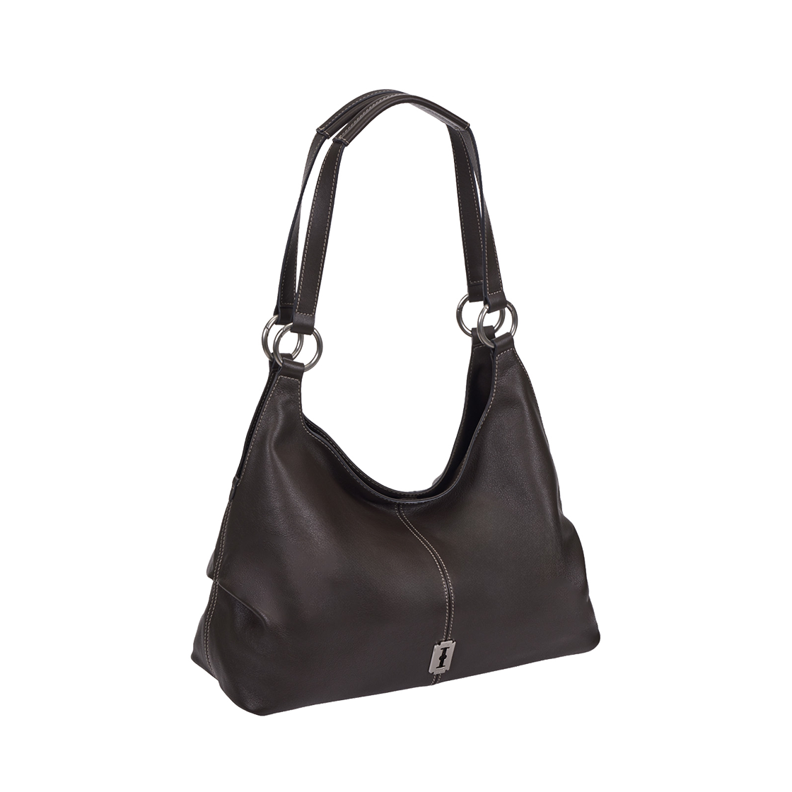 분크 하프문 아타쉬 투 핸들 숄더 미듐 다크 브라운(vunque Halfmoon Attache Two Handle Shoulder Dark Brown)