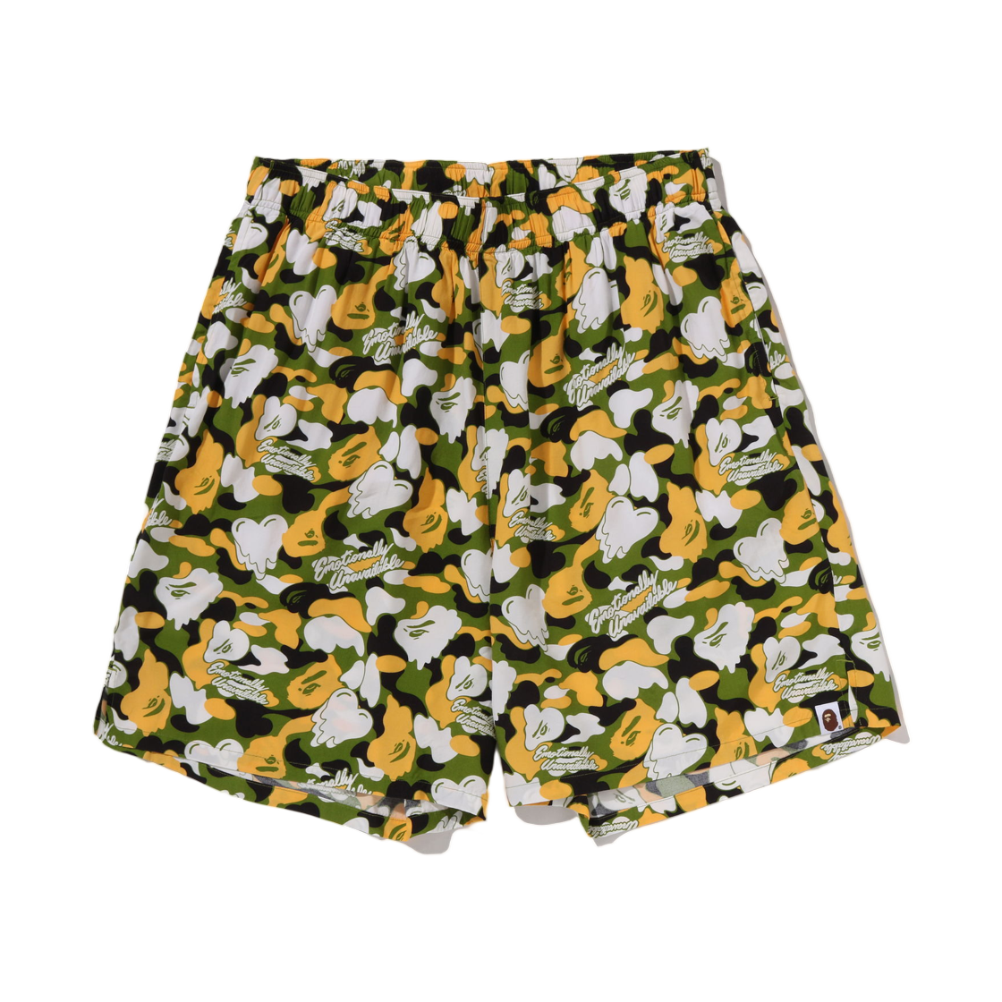 베이프 x E.U. 쇼츠 그린(BAPE x Emotionally Unavailable Shorts Green)