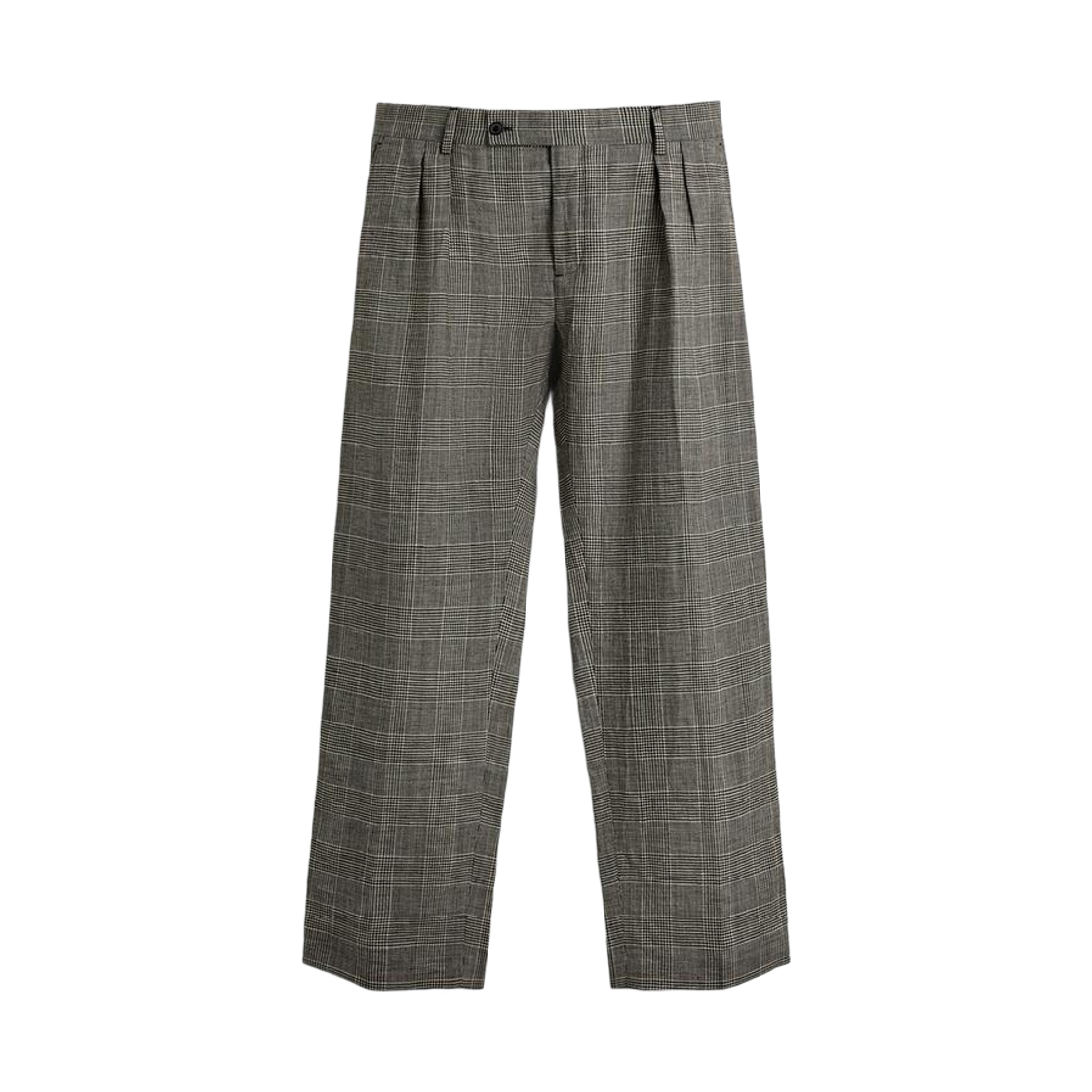 1564/141/064 Zara x Aaron Levine Wool-Linen Check Suit Pants White Black