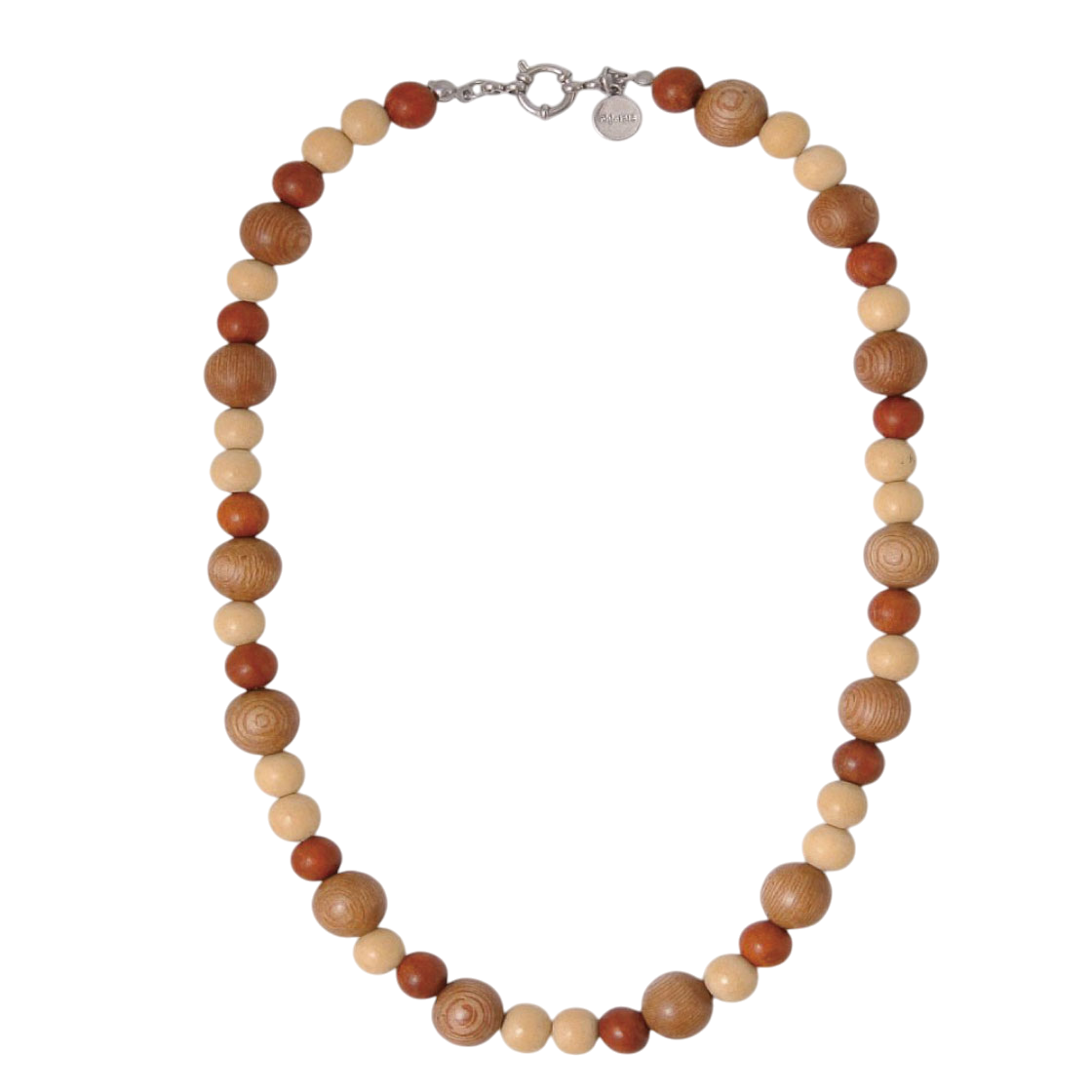 18N0007 OBJET213 Bubble Bali Mood Wood Necklace