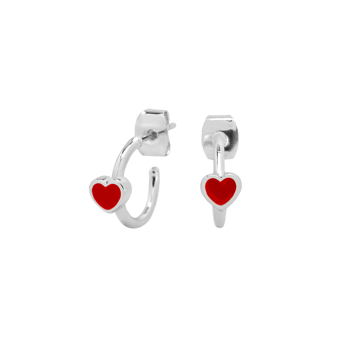 논논 레드 러브 밴드 이어링(Nonenon Red Love Bend Earring)