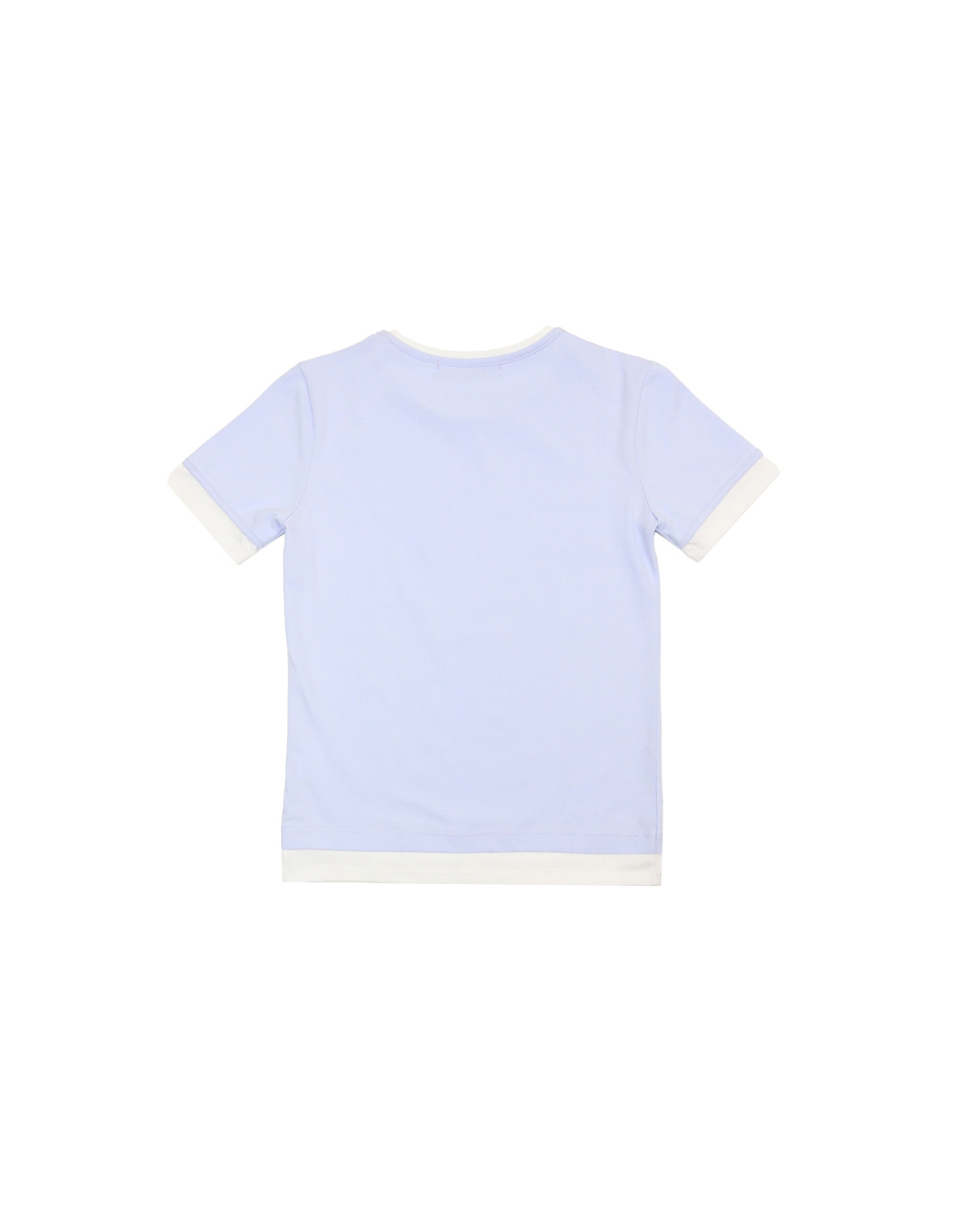 미와이후 투톤 레이어드 슬림 티셔츠 스카이 블루 – 화이트(Miyhoo Two-Tone Layered Slim T-Shirt Sky Blue – White) - 2