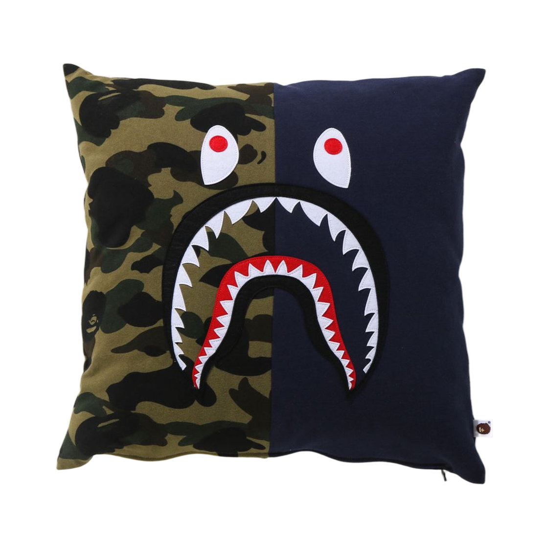 베이프 퍼스트 카모 샤크 스퀘어 쿠션 네이비(BAPE 1st Camo Shark Square Cushion Navy)