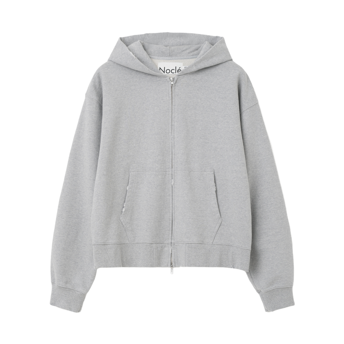 노클 스트럭쳐 스웨트 후디 집업 그레이(Nocle Structure Sweat Hoodie Zip Up Grey)