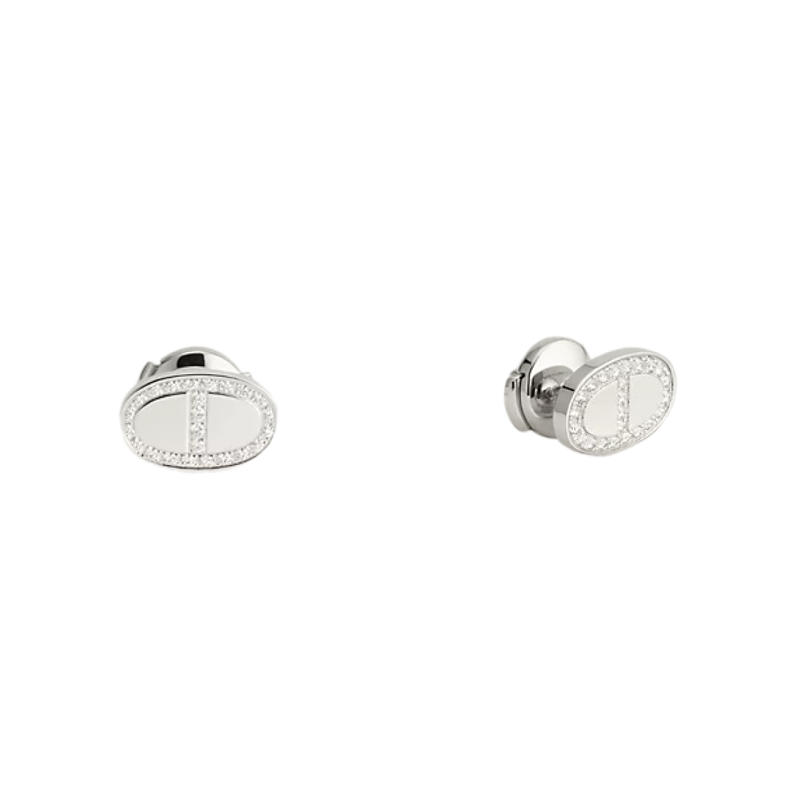 (W) 에르메스 샹달 컨투어 스터드 이어링 화이트 골드 다이아몬드((W) Hermes Chaine D'Ancre Contour Stud Earrings White Gold Diamonds) - 1
