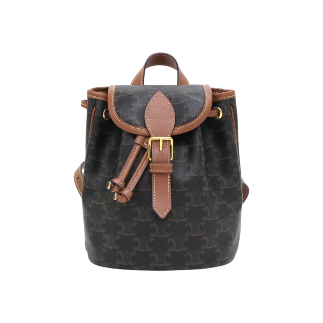 IT4NLOOKJA5L Celine Triomphe Canvas Tan Mini Polka Backpack