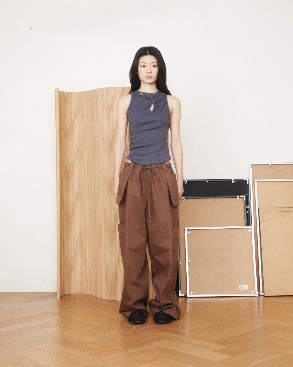 미와이후 아웃사이드 카고 팬츠 브라운(Miyhoo Outside Wide Cargo Pants Brown) - 3