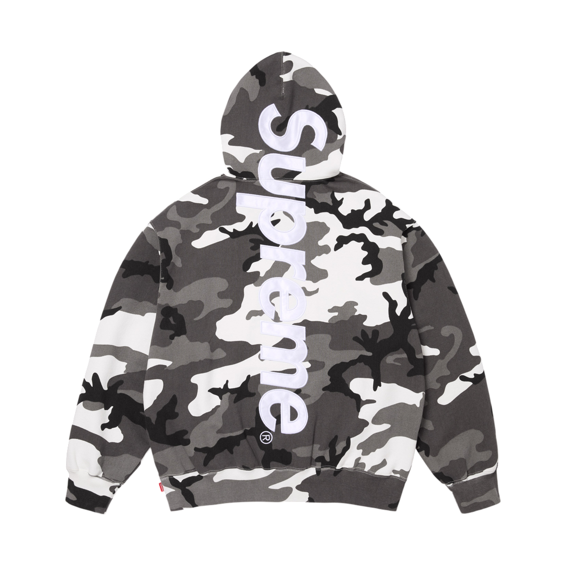 - Supreme Satin Applique Hooded Sweatshirt Snow Camo - 26SS