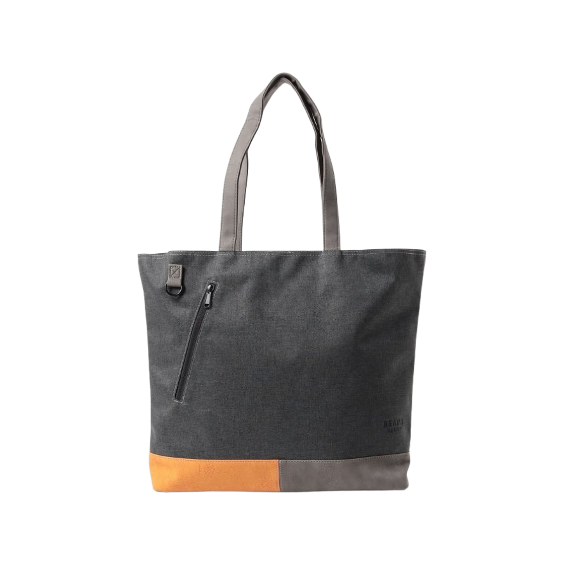 빔즈 하트 폴리에스터 헤더드 머터리얼 콤비네이션 토트백 차콜 그레이(Beams Heart Polyester Heathered Material Combination Tote Bag Charcoal Gray) - 1