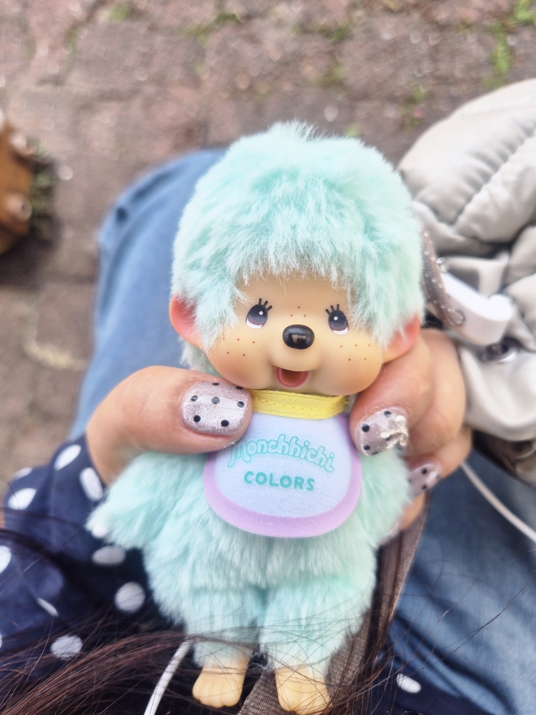 Monchhichi Colors Keychain Mint Green, Monchhichi Colors Key Chain Mint Green 착용 스타일