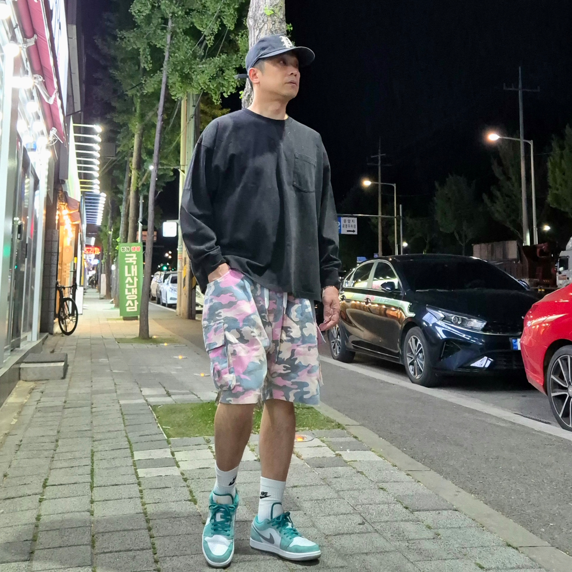 Jordan 1 Low SE New Emerald, Casio G-Shock GM-2100-1A 착용 스타일 - 3