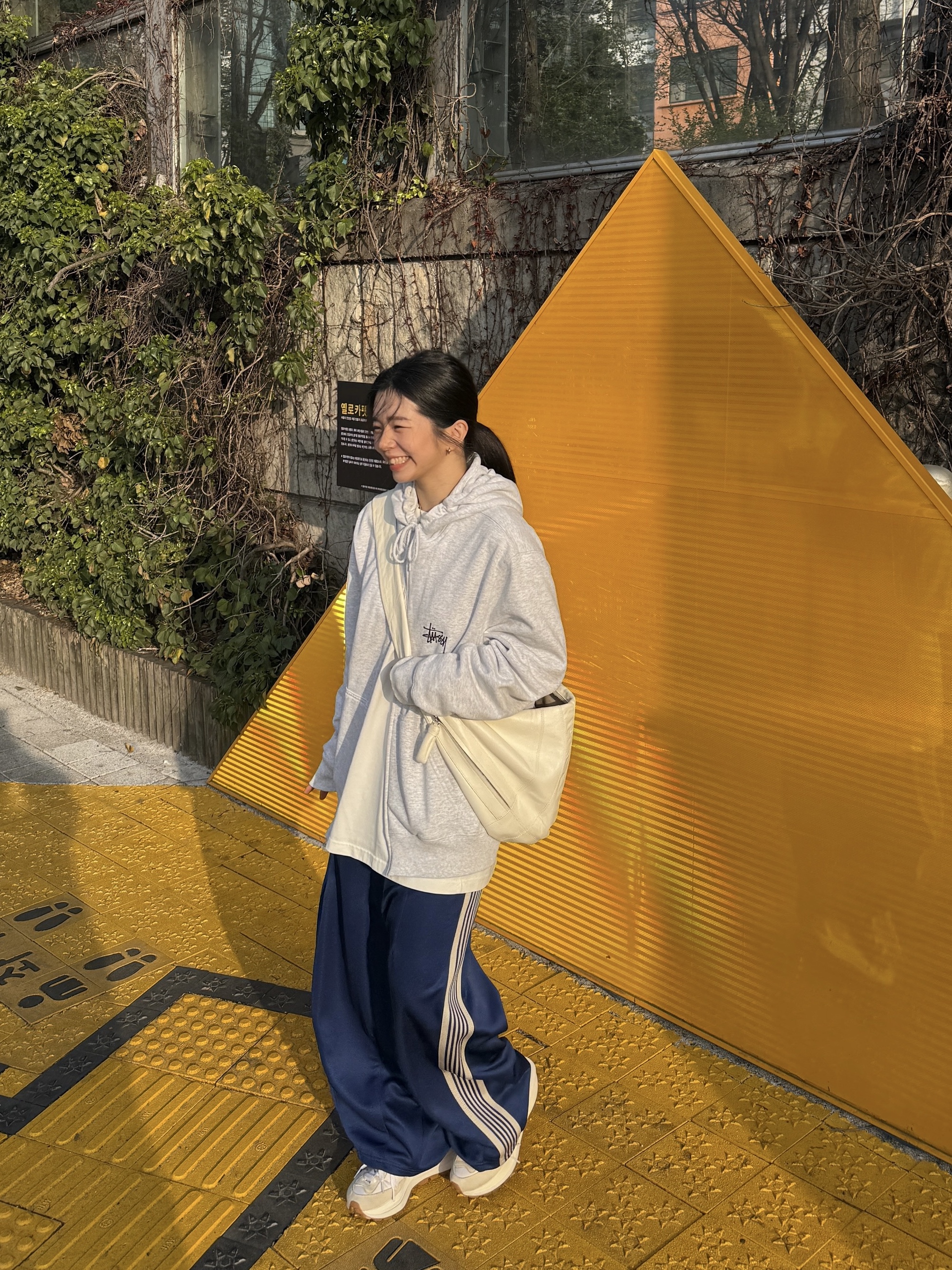 Lemaire Large Croissant Bag Soft Nappa Leather White, Needles H.D. Track Pants Poly Smooth Royal 착용 스타일 - 2