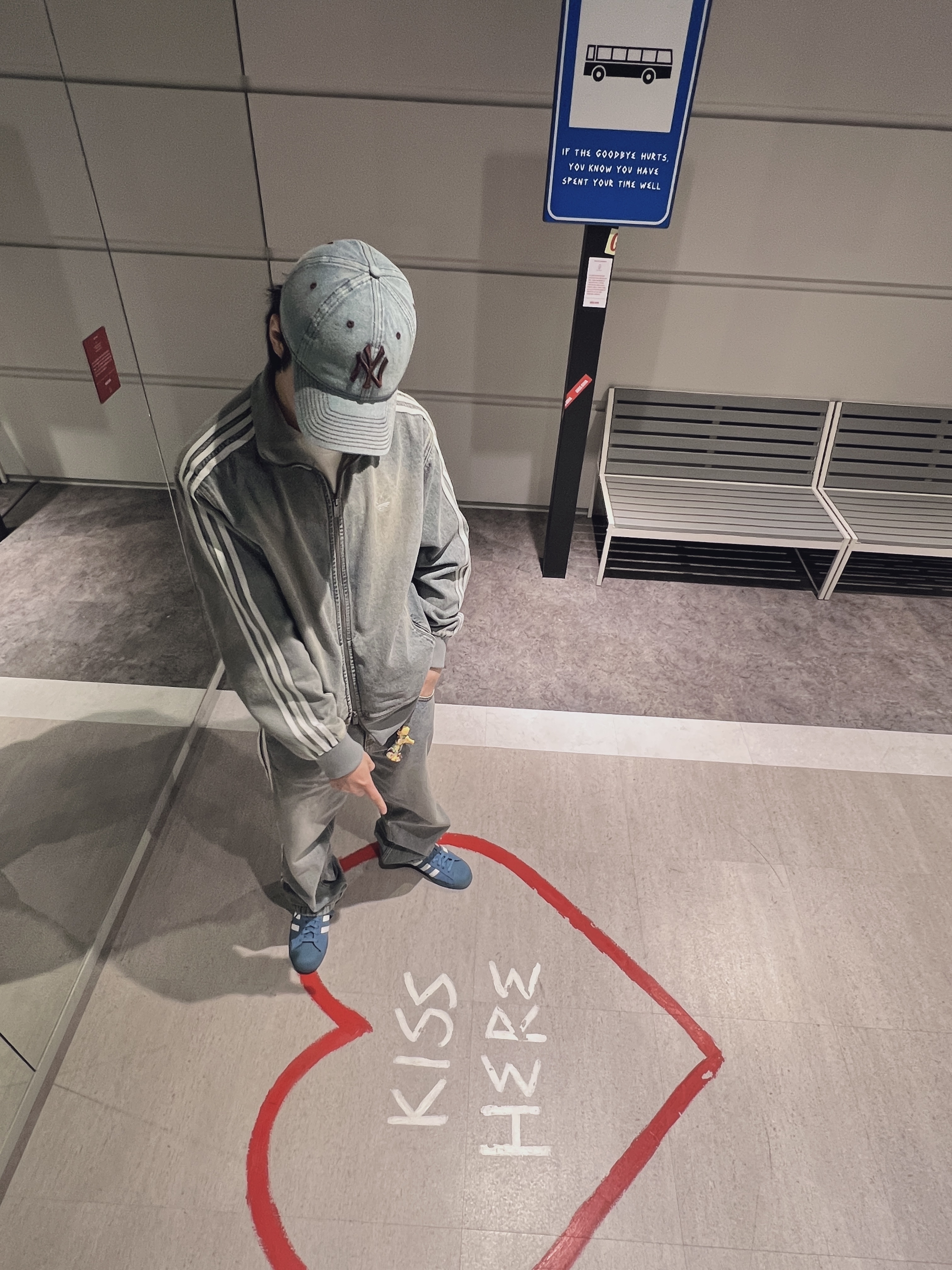 New Era MLB New York Yankees Denim Series Unstructured Ball Cap Light Blue, Adidas x Atmos Denim Firebird Track Top Indigo Denim - KR Sizing 착용 스타일 - 7
