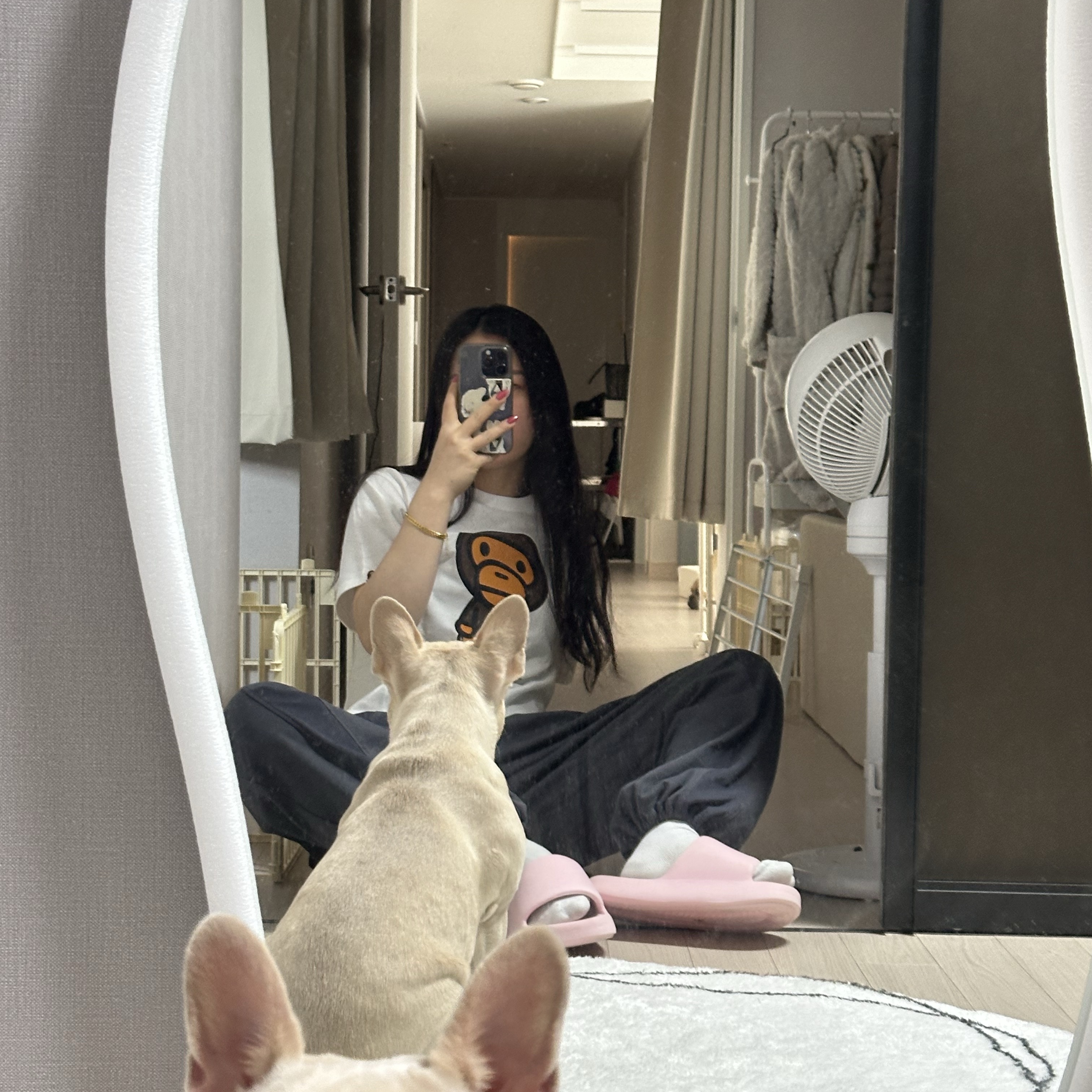 BAPE Baby Milo T-Shirt White 착용 스타일 - 1