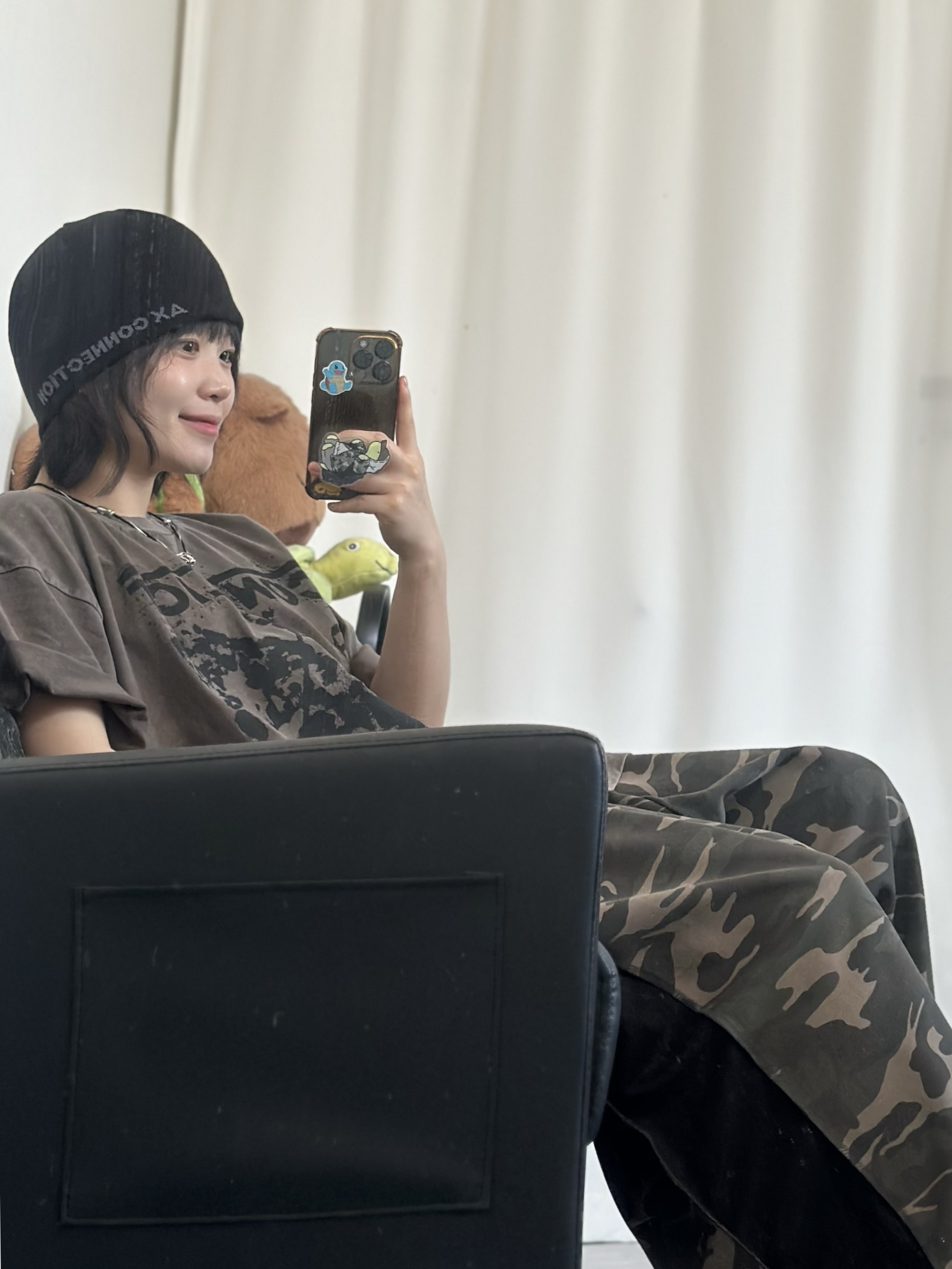 AX CONNECTION Compass Logo Beanie (Lightweight) 착용 스타일 - 3