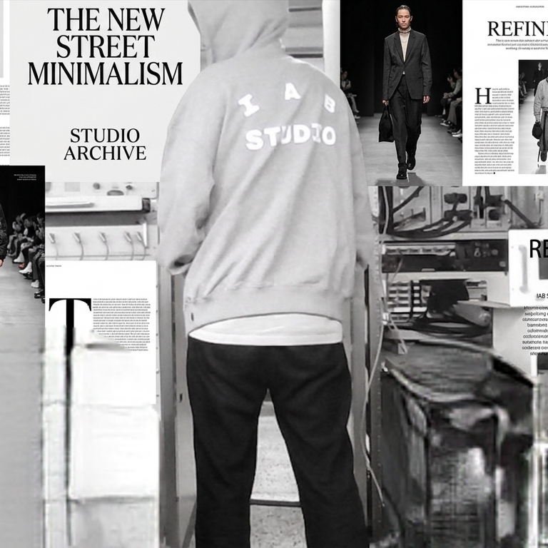 IAB Studio Zip-Up Hoodie Melange Gray - 26SS 착용 스타일 - 2