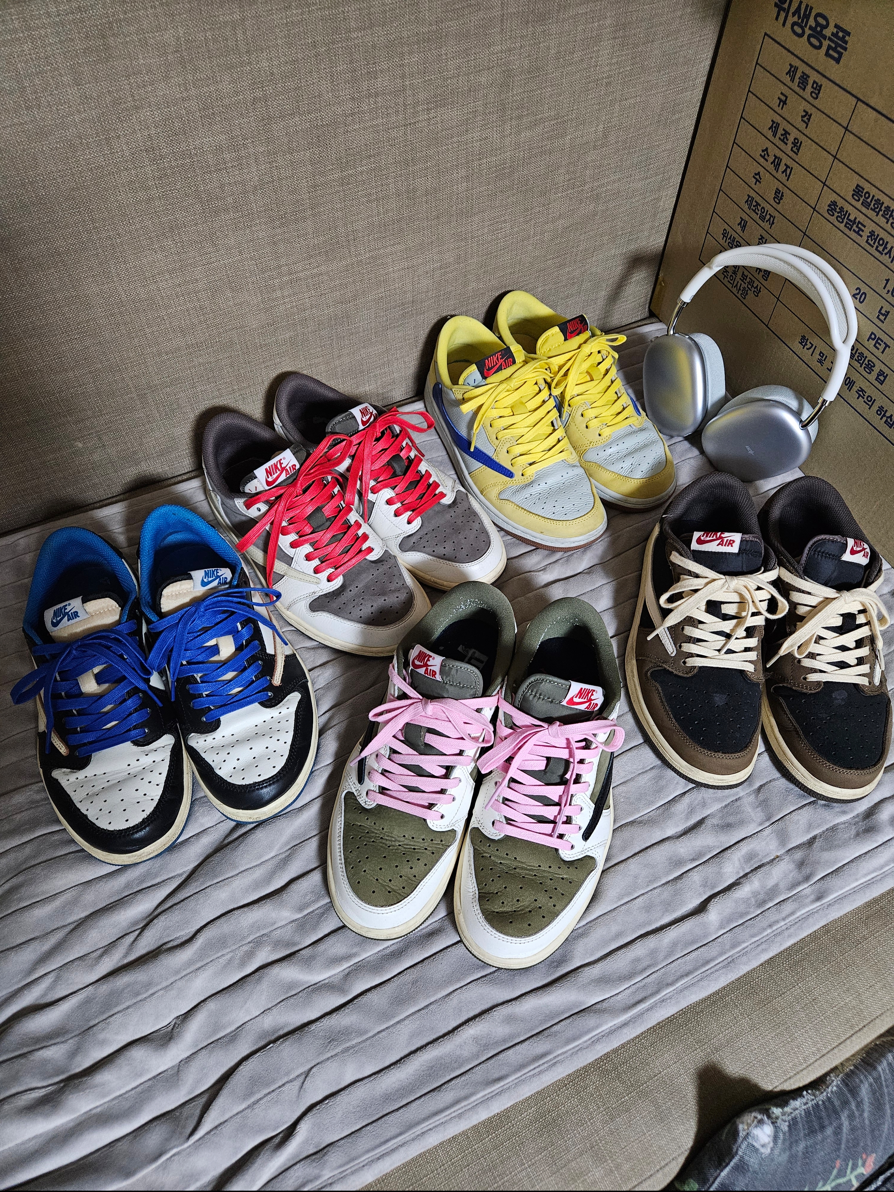 Jordan 1 x Travis Scott Retro Low OG SP Reverse Olive, Jordan 1 x Travis Scott Retro Low OG SP Sail and Ridgerock 착용 스타일