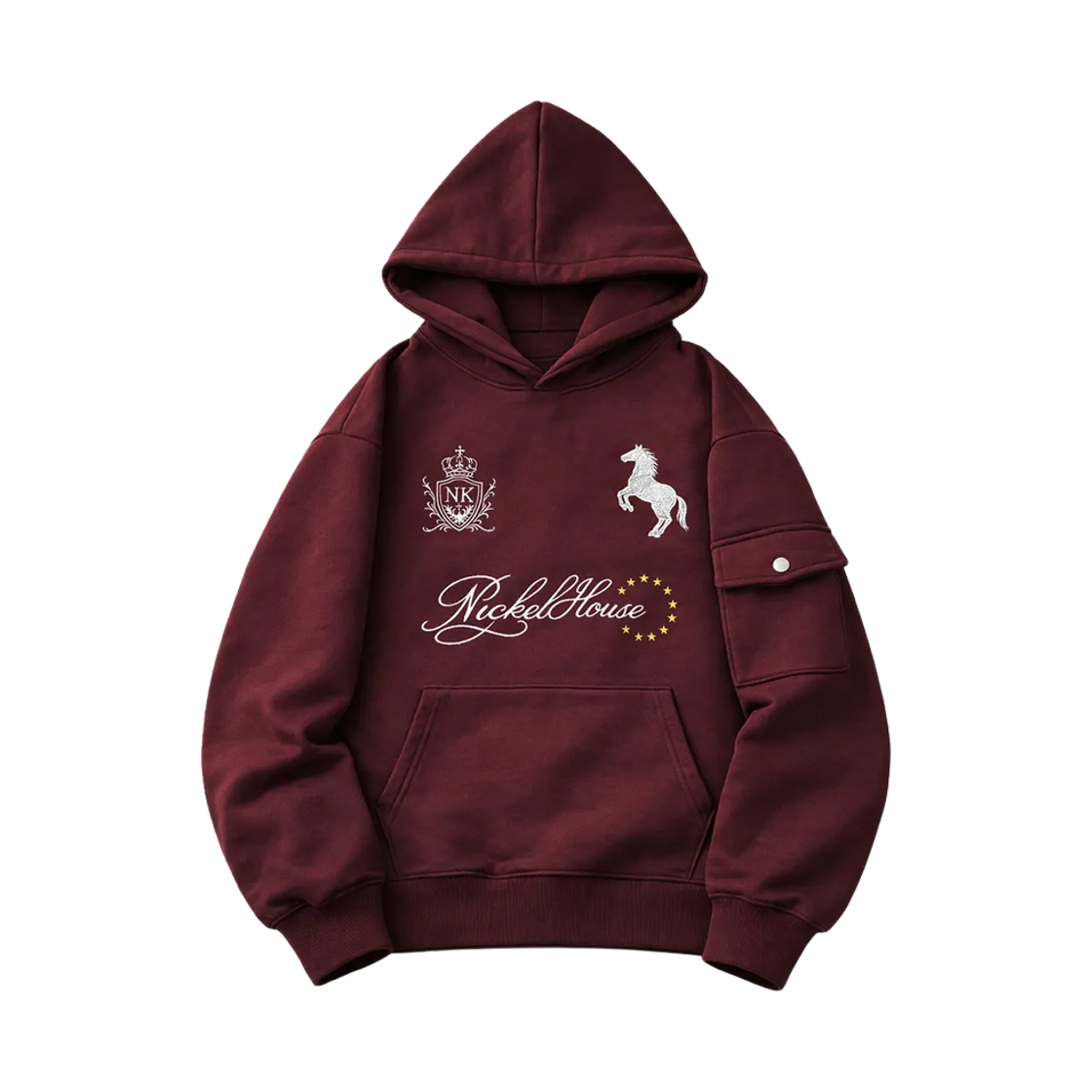 닉켈하우스 26 동키 포켓 후드티 버건디(NICKEL HOUSE 26 DONKEY POCKET HOODIE Burgundy)