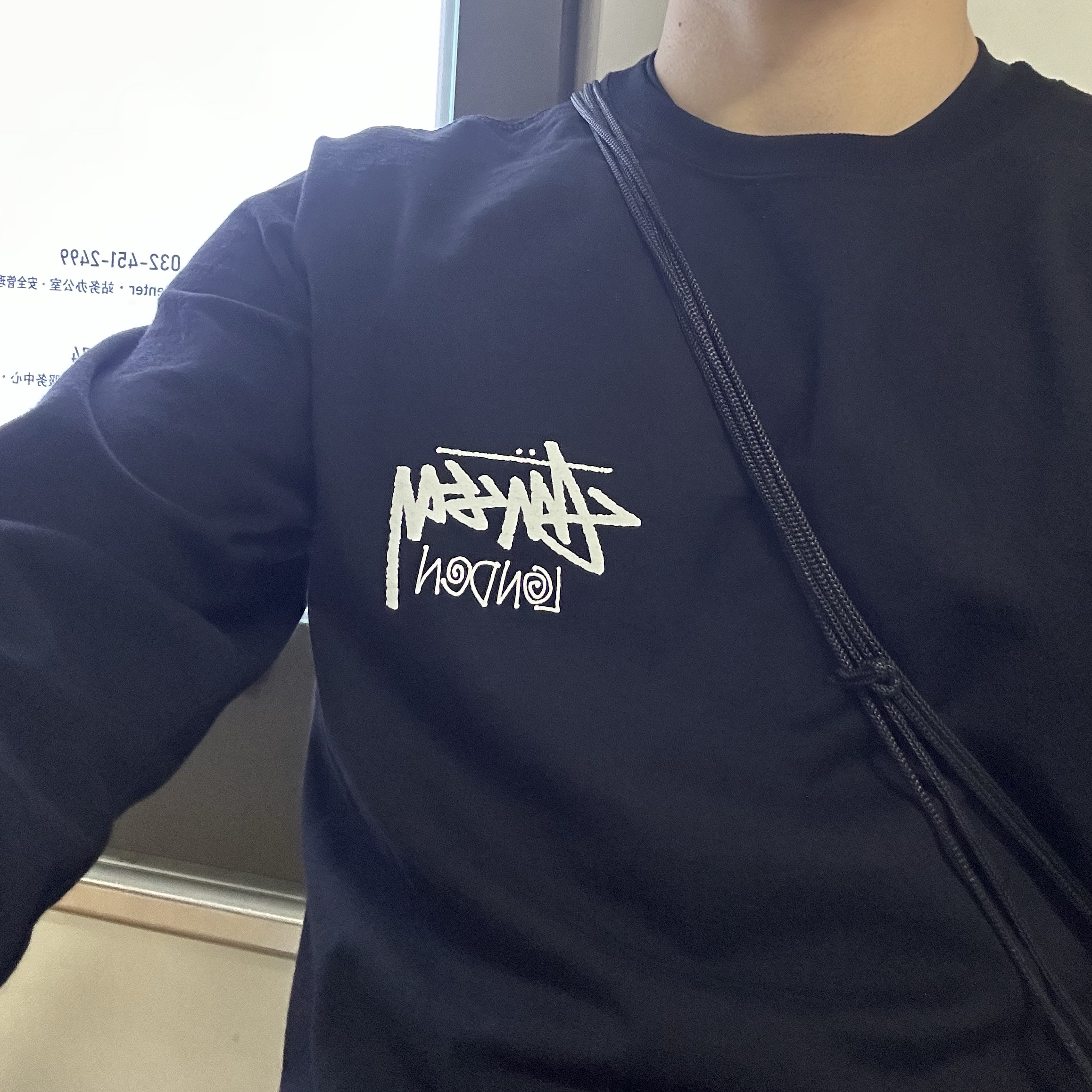 Stussy Stock London LS T-Shirt Black 착용 스타일