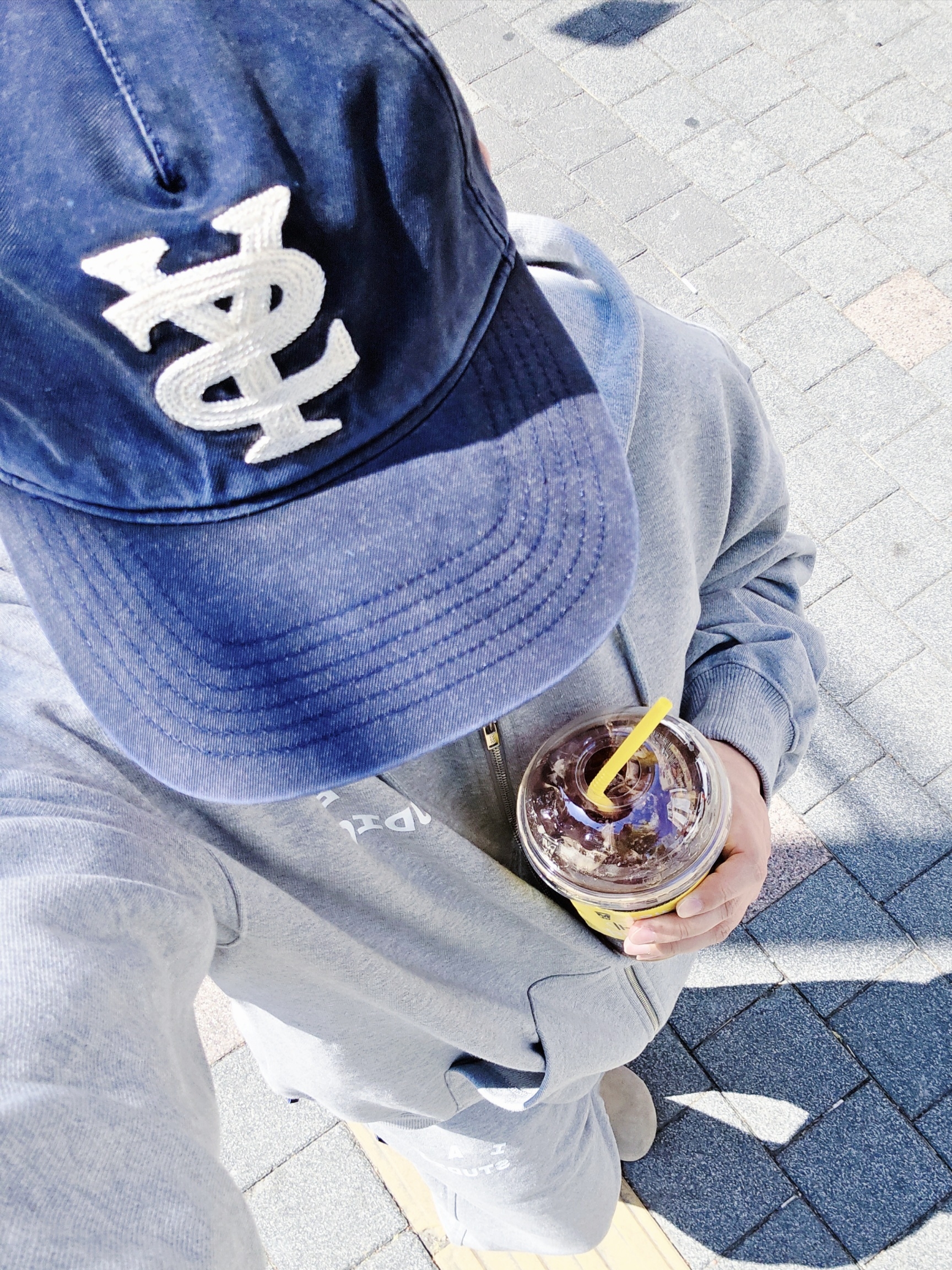 Sunday Ceremony Sy Logo 5 Panel Cotton Cap - Navy, IAB Studio Zip-Up Hoodie Melange Gray - 26SS 착용 스타일