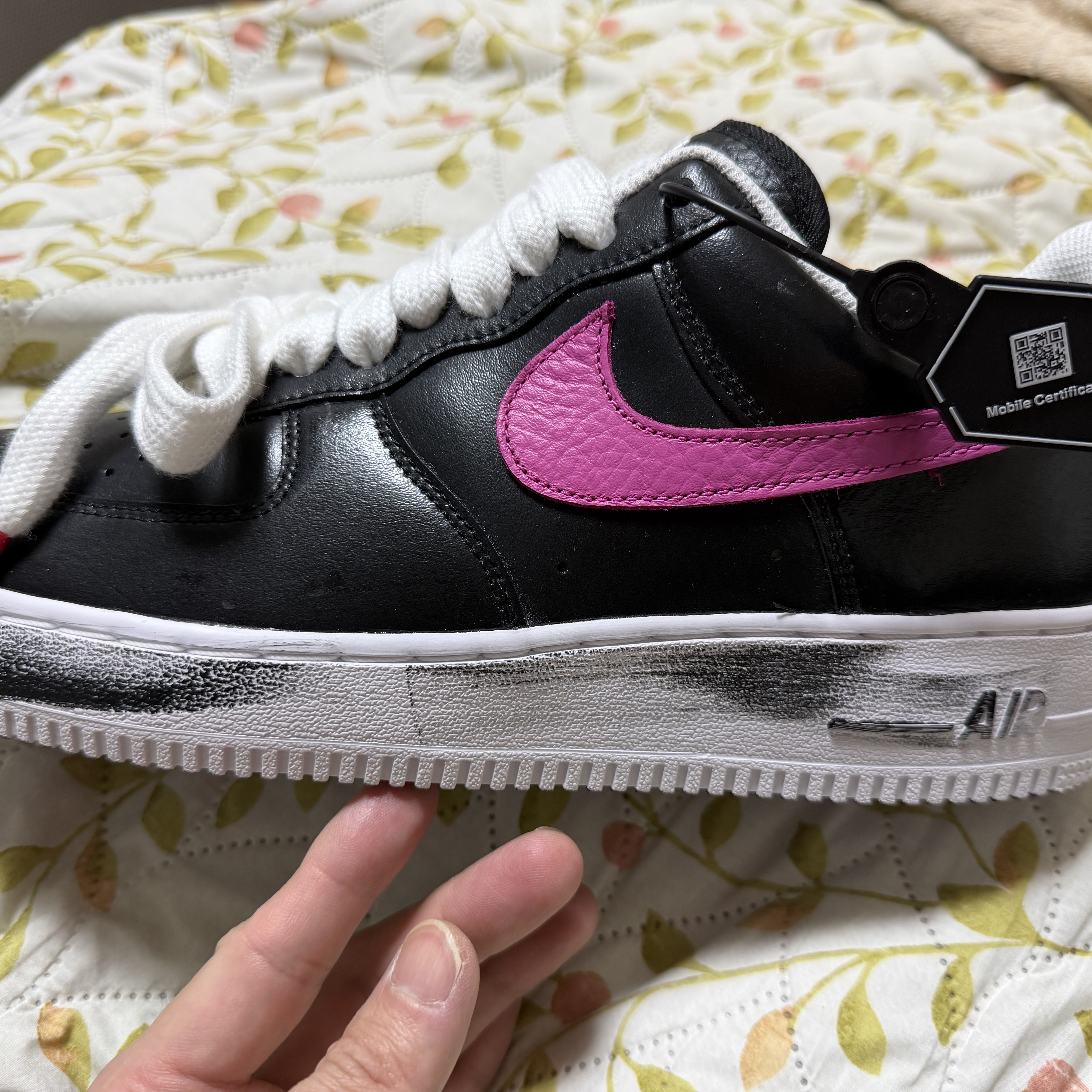 Nike x Peaceminusone Air Force 1 Low Para-Noise 3.0 Black and Multicolor 착용 스타일 - 3
