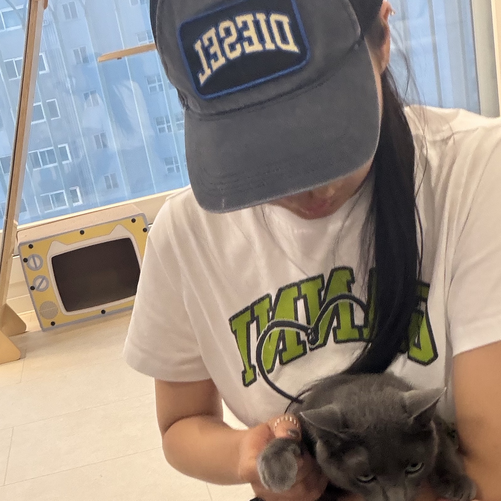 Diesel C-Meshy Baseball Cap Blue 착용 스타일