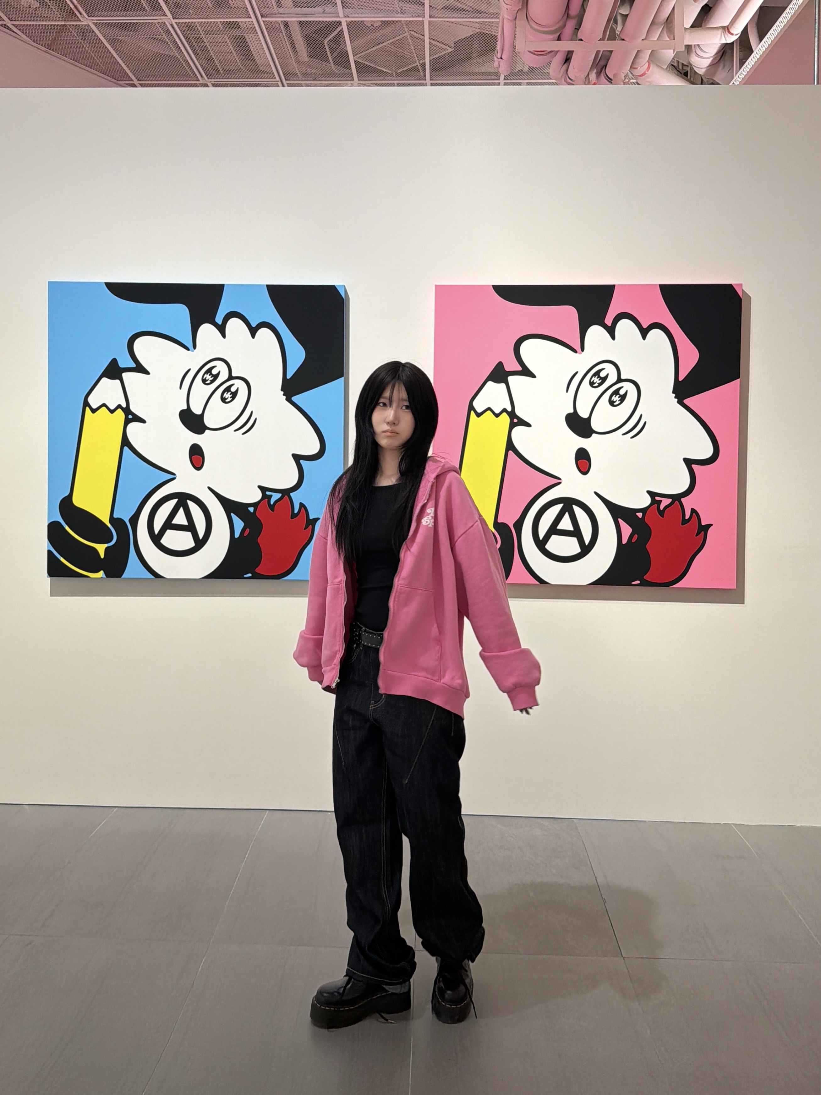 Verdy x Ice Spice Big Guy Zip Hoodie Pink, VERDY : I Believe in Me - 성인 착용 스타일 - 3