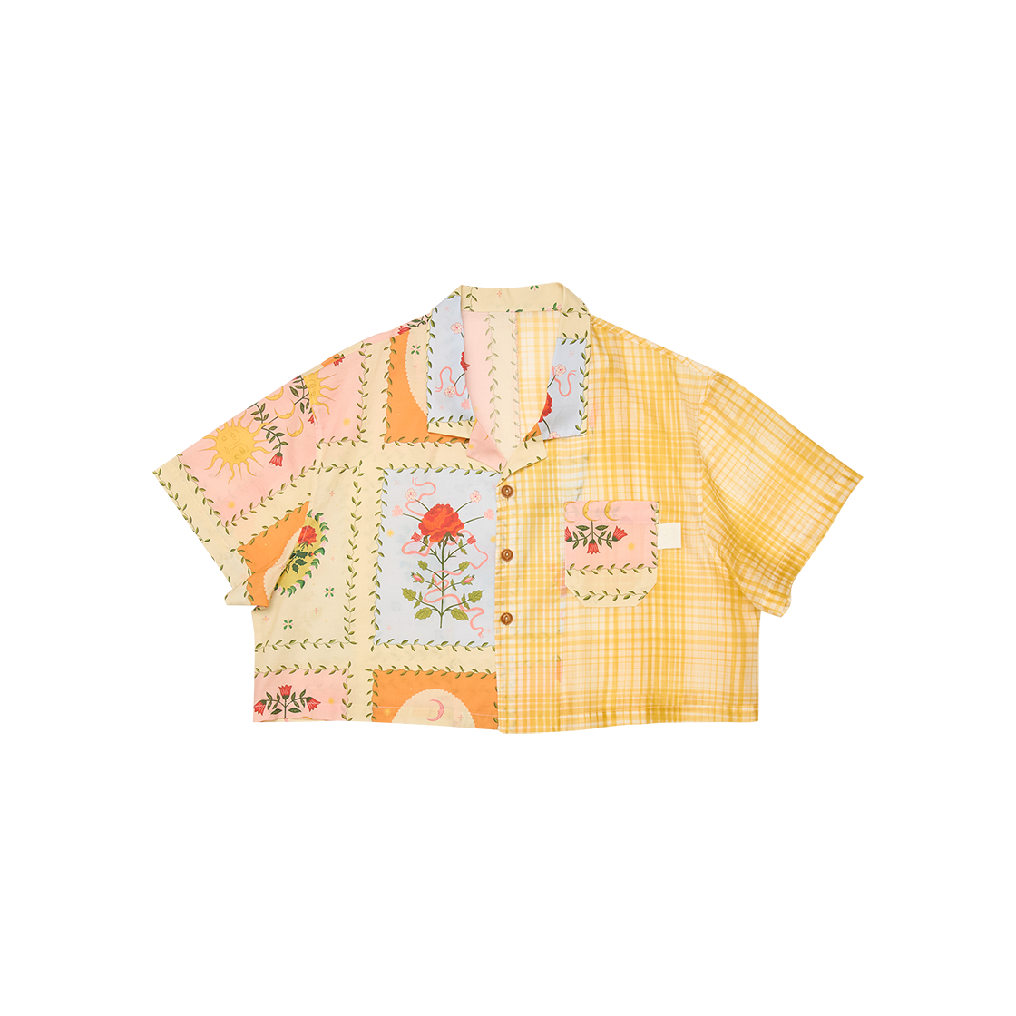 고트 80s 코튼 & 텐셀 숏 셔츠 옐로((W) GORT 80s Cotton & Tencel Short Shirt Yellow)