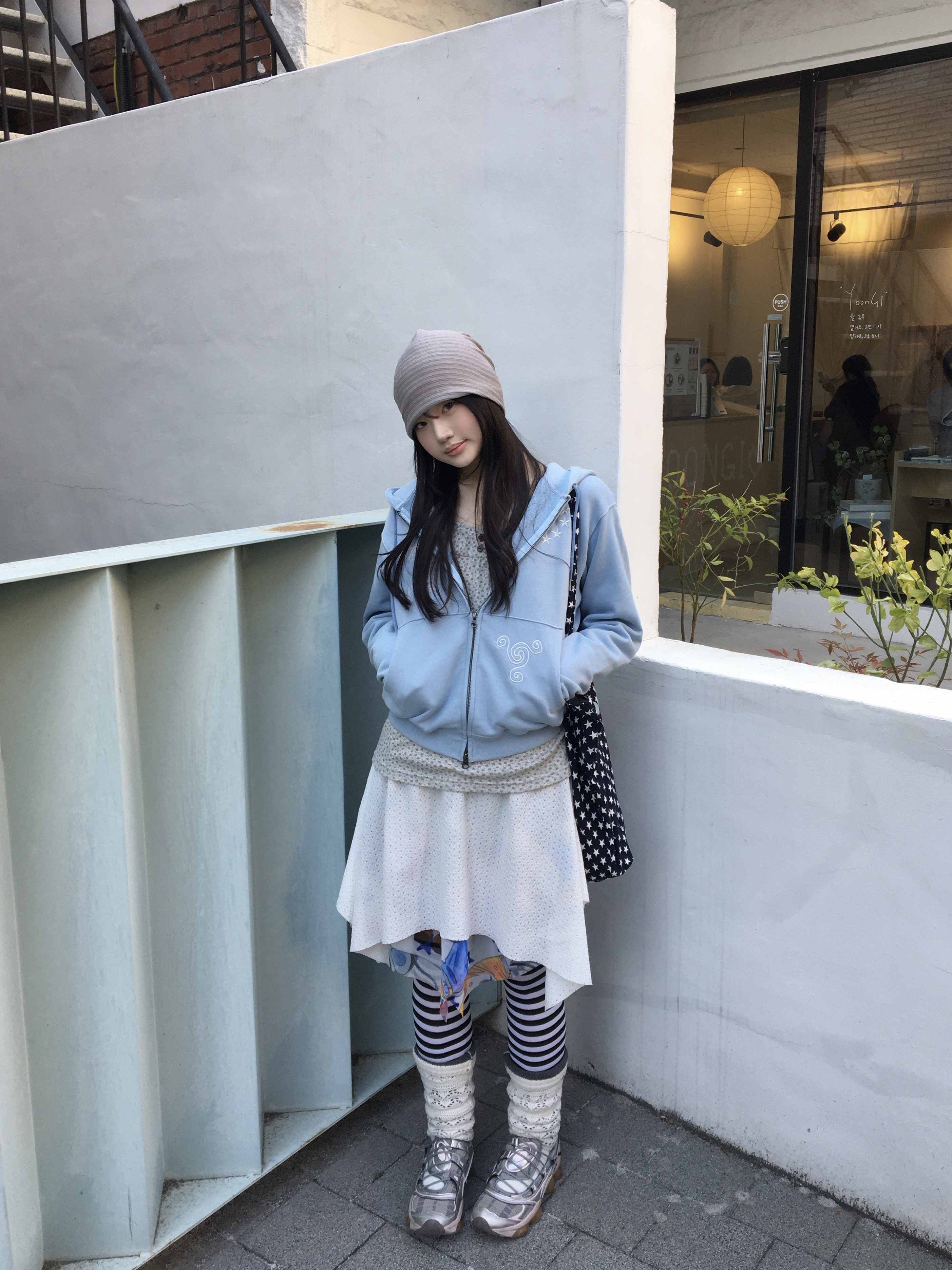 (W) Asics x Kiko Kostadinov x Hysteric Glamour Gel-Quantum Cotton Candy, COYSEIO Mori Knee Socks Ivory 착용 스타일