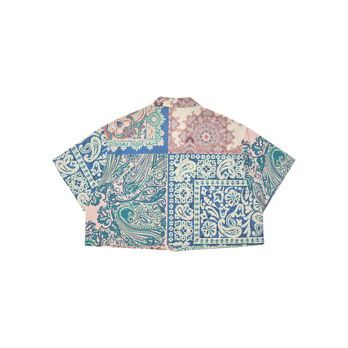 고트 60s 코튼 반다나 숏 셔츠 블루((W) GORT 60s Cotton Bandana Short Shirt Blue) - 2