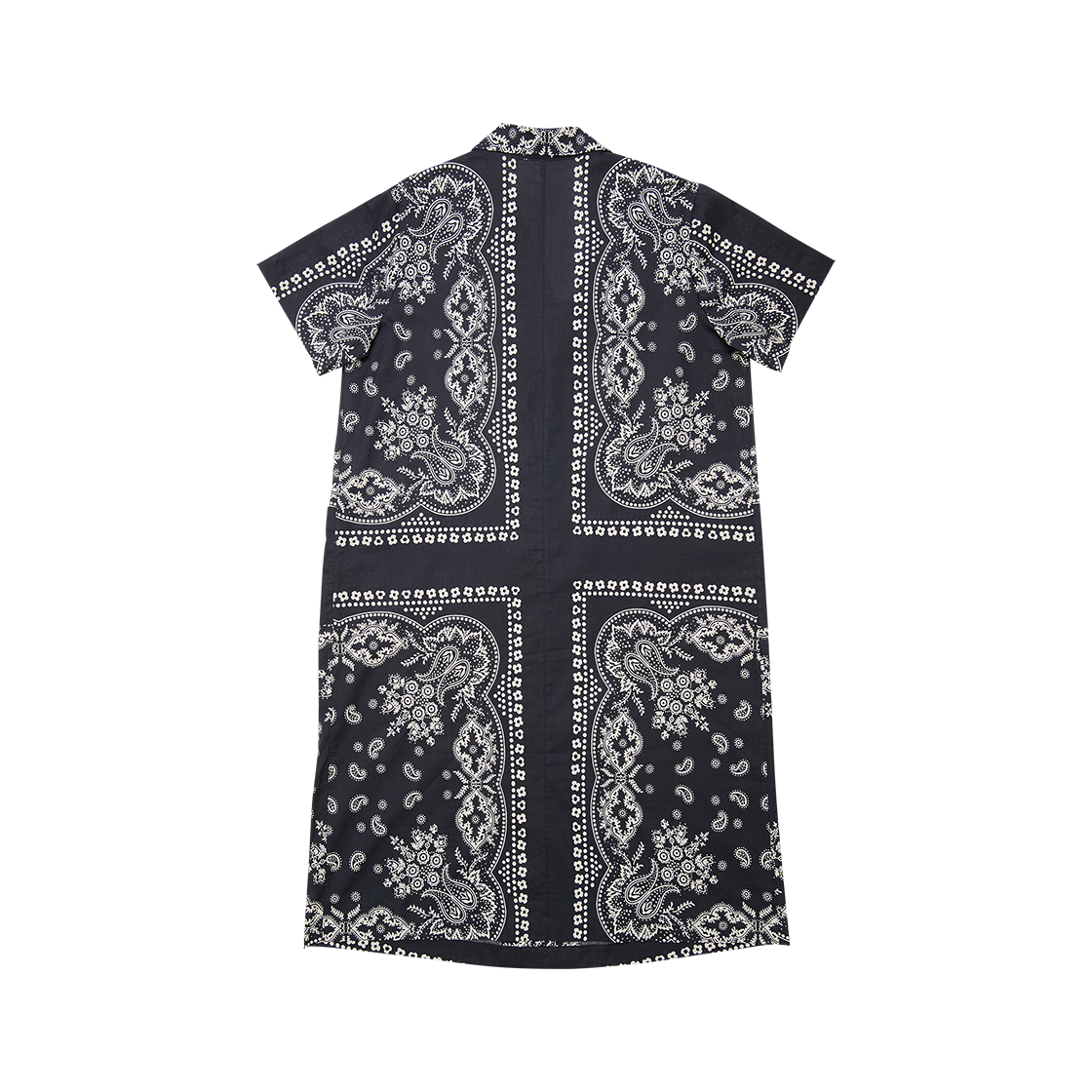 고트 60s 코튼 반다나 롱 셔츠 드레스 네이비((W) GORT 60s Cotton Bandana Long Shirt Dress Navy) - 2