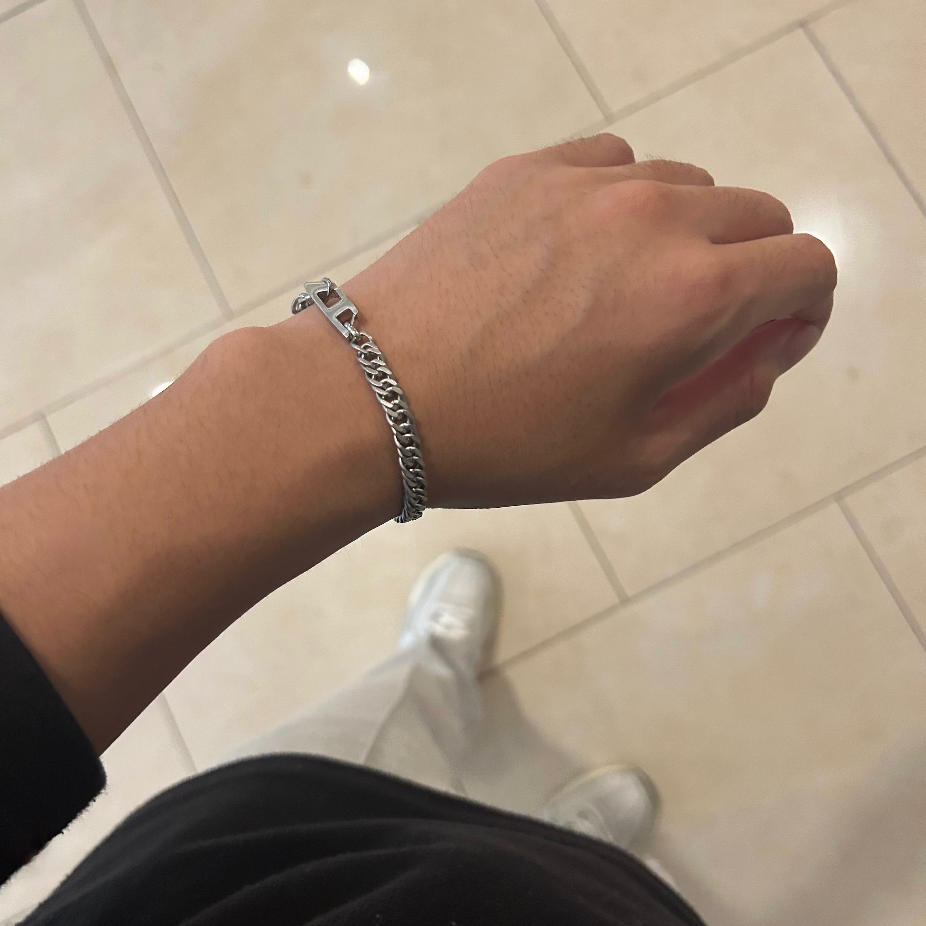 Diesel Dx1510 Stainless Steel Chain Bracelet Silver 착용 스타일