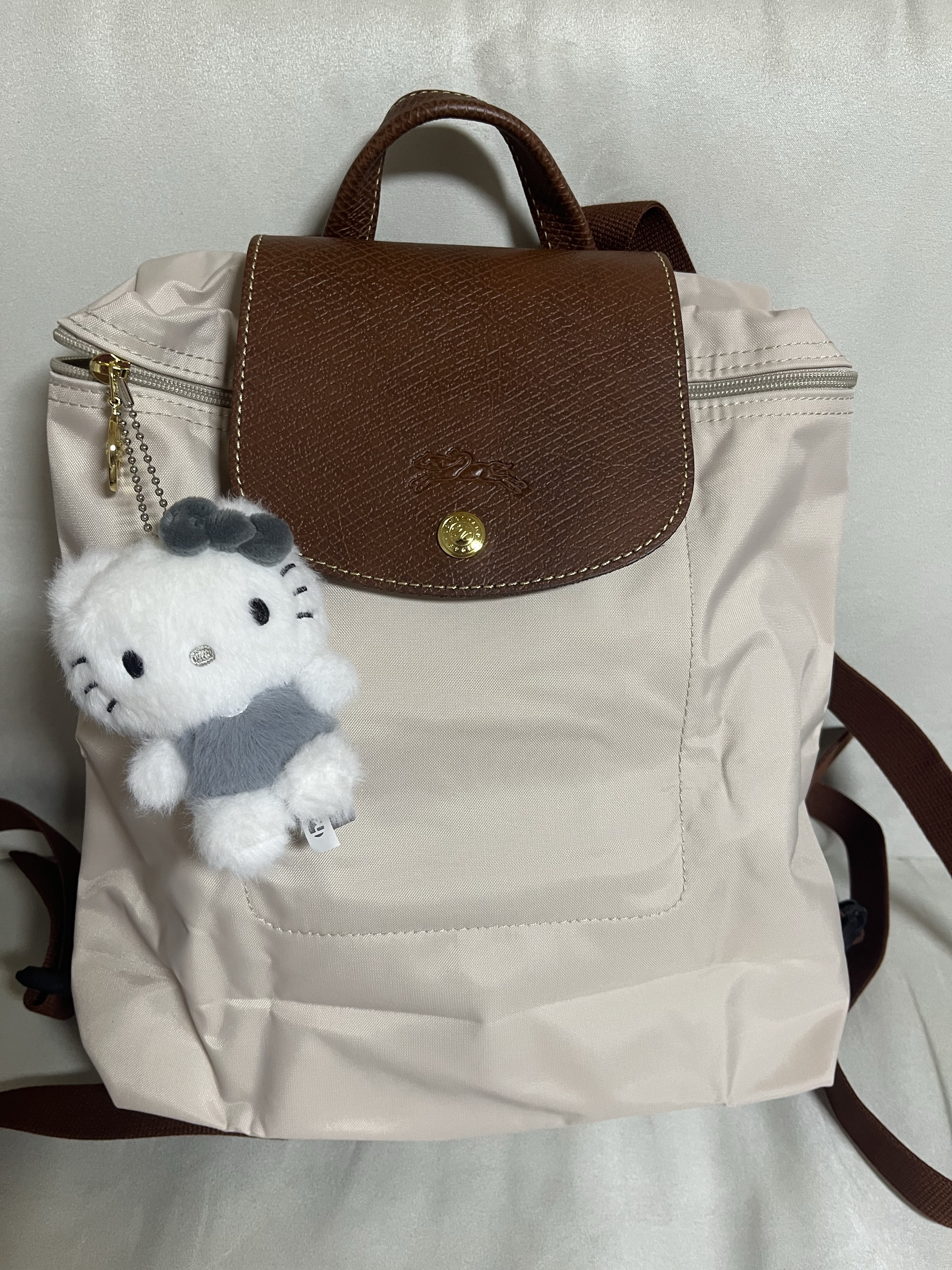 Longchamp Le Pliage Original M Backpack Paper 착용 스타일