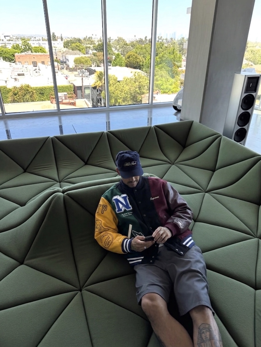 Supreme x MM6 Maison Margiela Split Varsity Jacket Multicolor - 24SS 착용 스타일