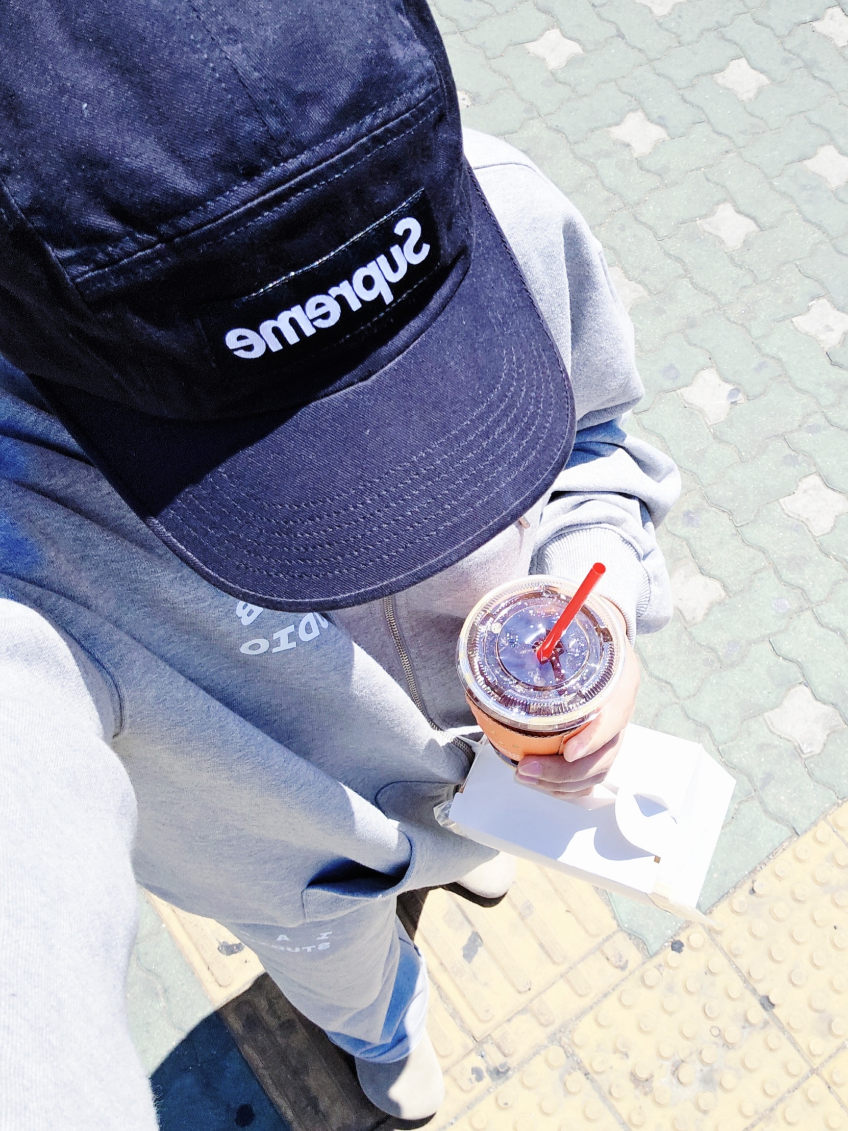 Supreme Washed Chino Twill Camp Cap Black, IAB Studio Zip-Up Hoodie Melange Gray - 26SS 착용 스타일