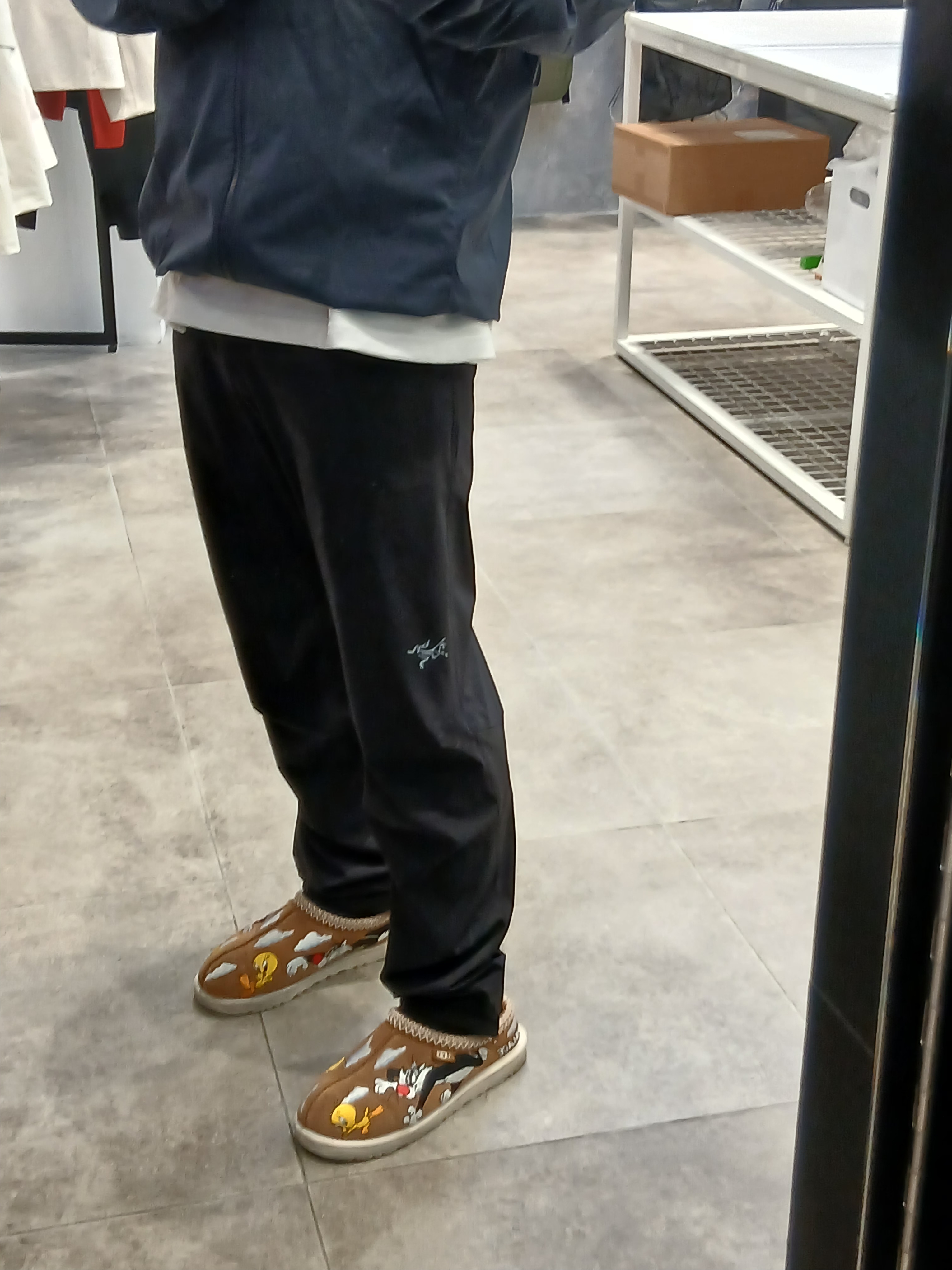 Arc'teryx Incendo Pants Black, UGG x Palace x Looney Tunes Tasman Slipper Chestnut 착용 스타일 - 1